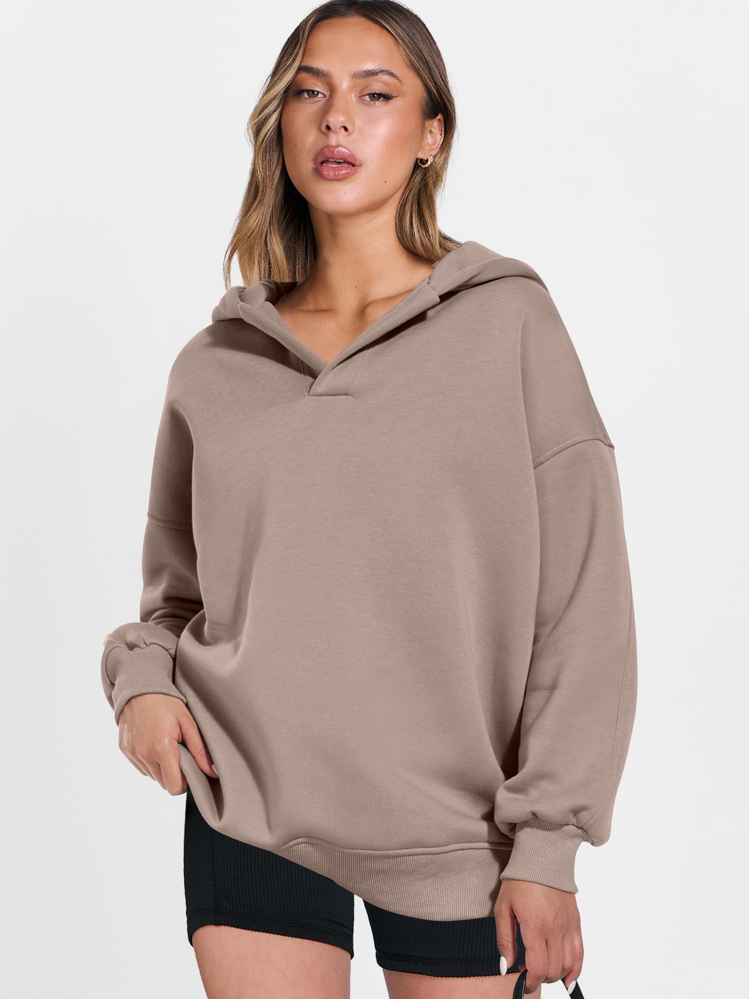 ANRABESS Women's Oversized Hoodies - V Neck Long Sleeve Pullover Sweatshirts for Casual Wear | Fall Fashion 2025 Trendy Preppy Clothes for Teen Girls | Perfect for School, Weekend Outfits & Cozy Loungewear