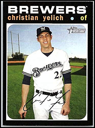 2020 Topps Heritage #174 Christian Yelich Milwaukee Brewers Baseball Card - MLB Collectible, Sports Memorabilia for Fans & Card Collectors (Perfect for Display, Trading, or Gift Giving)