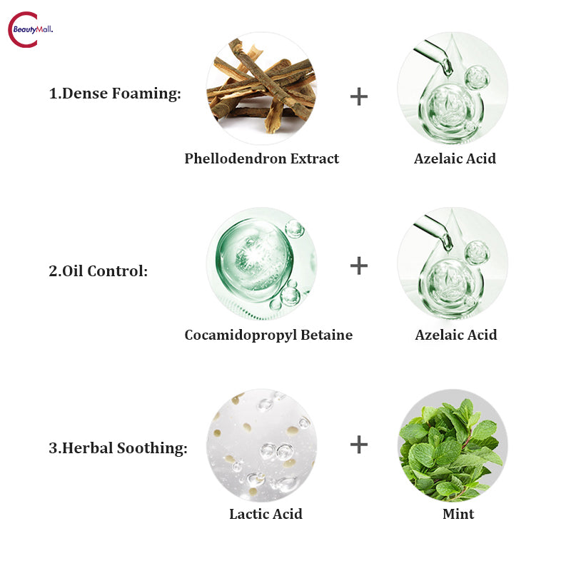 Bedook Oil Control Cleansing Foam for Acne-Prone Skin - Deep Pore Cleanser for Oily & Combination Skin - Perfect for Daily Face Wash Routine & Men's Skincare