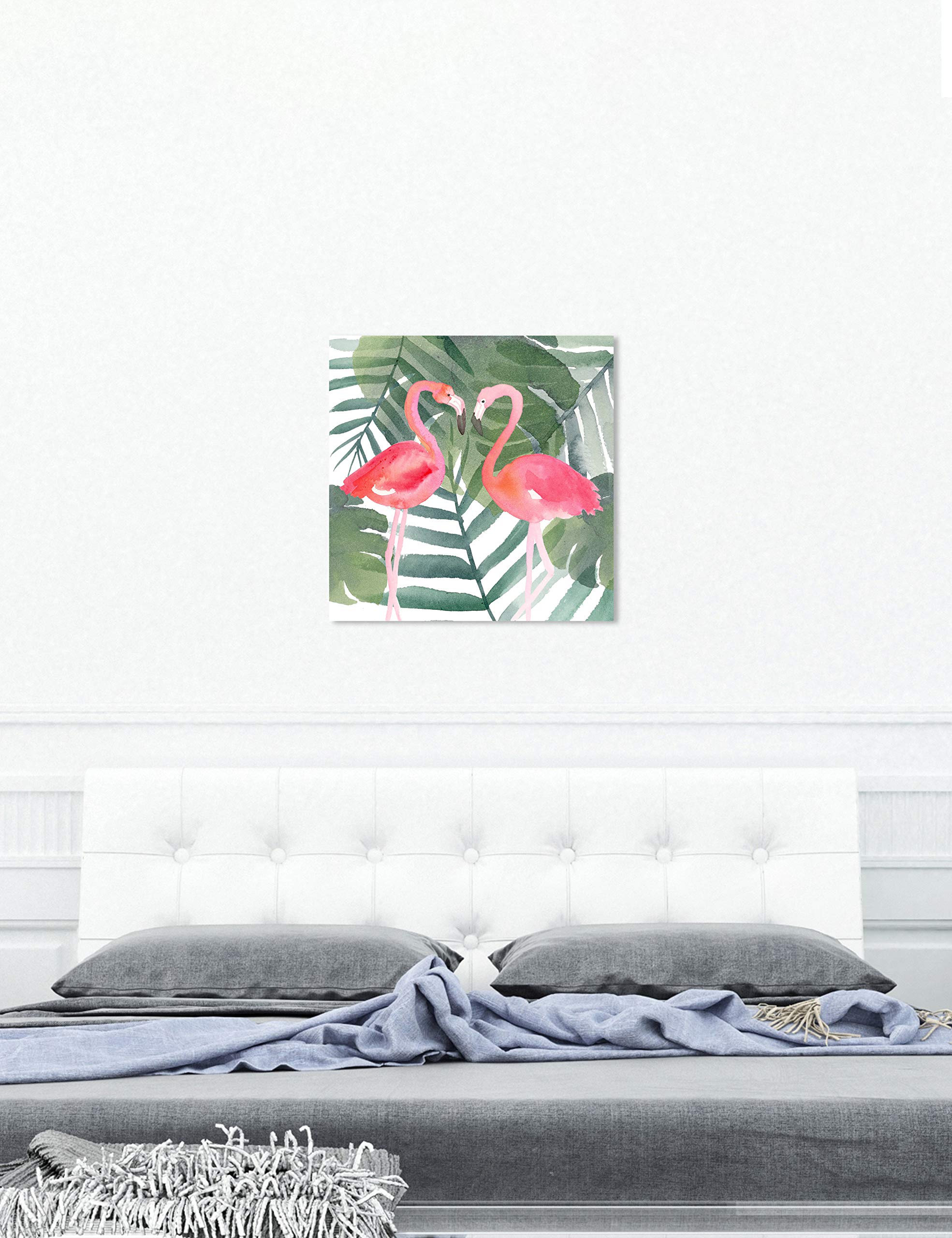 Oliver Gal Artist Co. 'Pinkest Love' Animals Wall Art Canvas Print - 30x30 Inch Pink & Green Modern Home Decor - Perfect for Living Room, Bedroom or Nursery Wall Decor