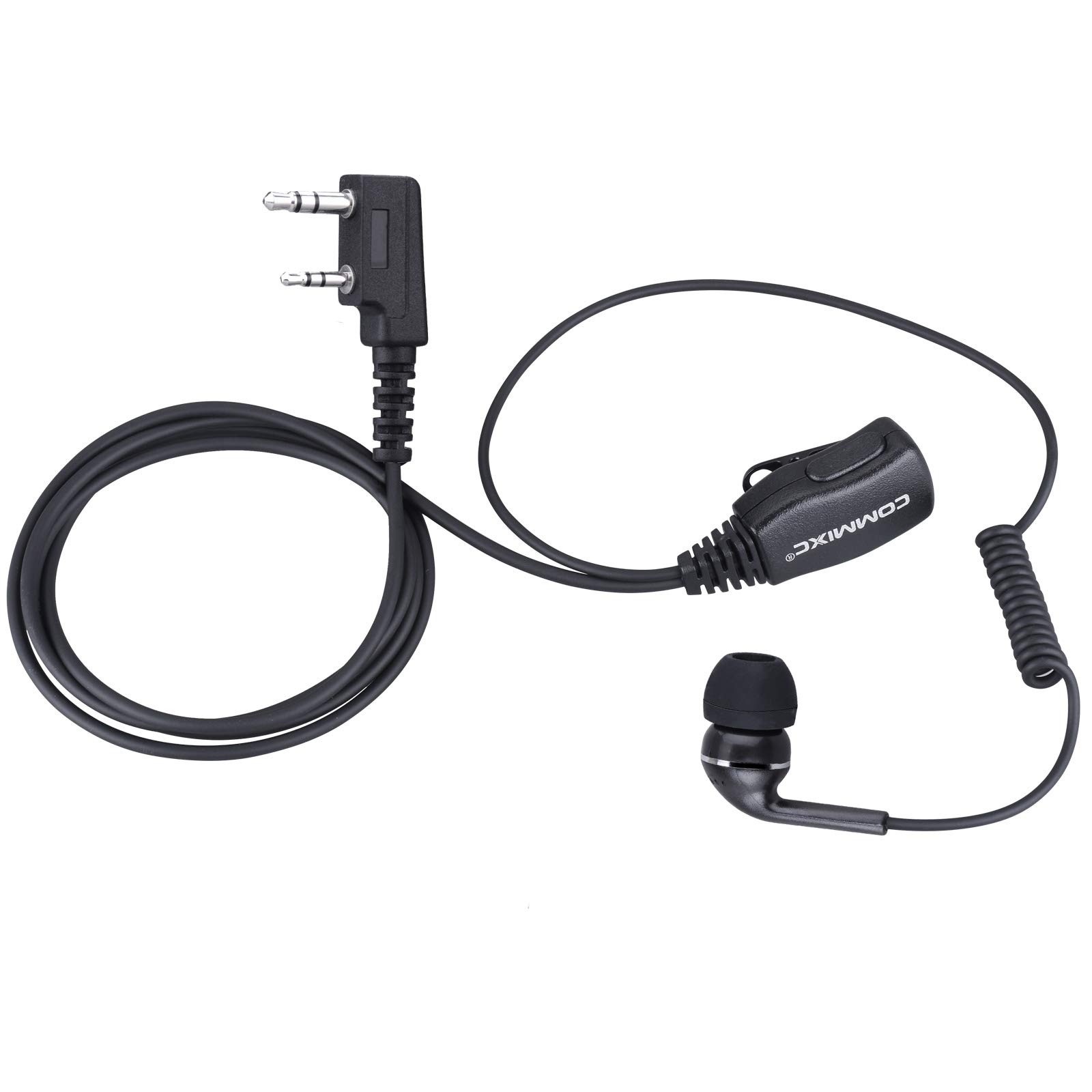 2 Pack Walkie Talkie Headset with PTT Mic - 2-Pin 3.5mm/2.5mm In-Ear Earpiece for Kenwood & BaoFeng Two-Way Radios - Perfect for Security, Construction & Outdoor Adventures