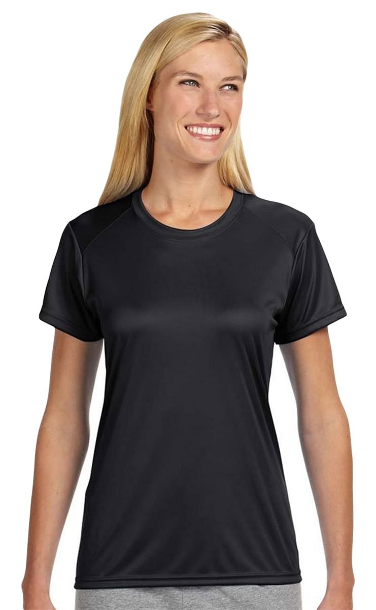 High-Performance A4 Cooling Moisture Wicking Interlock Shirt for Men - Black, Medium Size - Ideal for Workouts, Running & Outdoor Activities