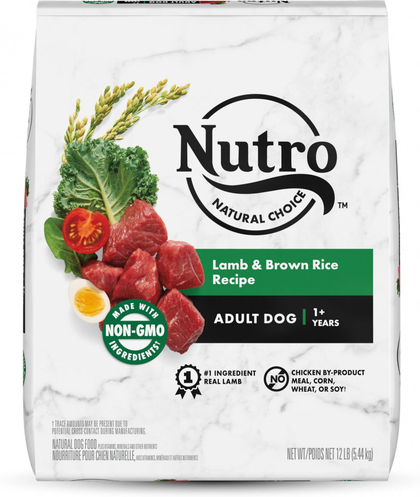 Nutro Natural Choice Adult Dry Dog Food with Lamb & Brown Rice - High Protein, Grain-Inclusive Recipe for Healthy Skin & Coat - Perfect for Active Dogs & Daily Nutrition