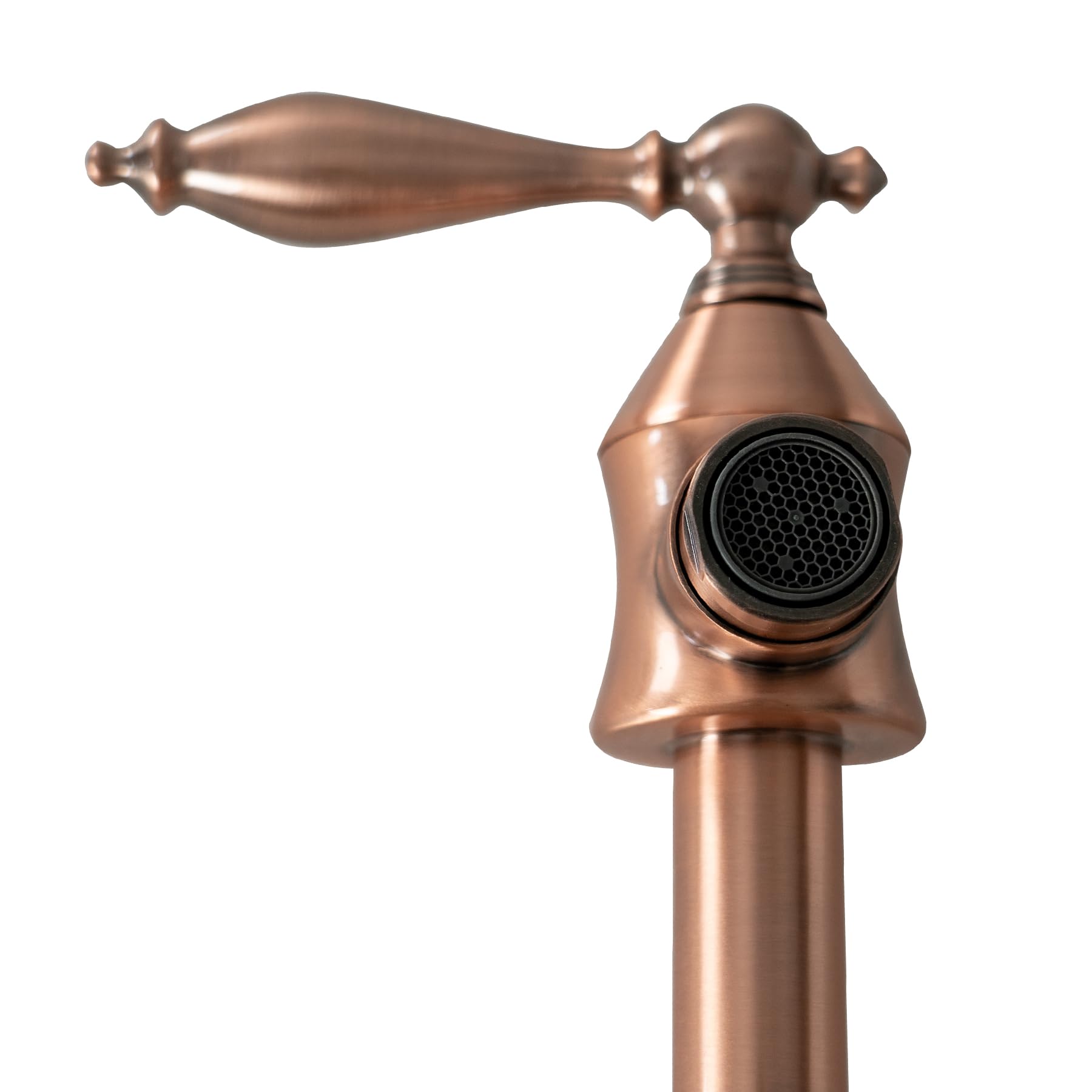 Brushed Copper Wall Mount Pot Filler Faucet - CT Copper Tailor Brass Kitchen Sink Faucet with Single Hole, Dual Handles & Flexible Swing Arm - Perfect for Cooking, Filling Pots & Modern Kitchen Design