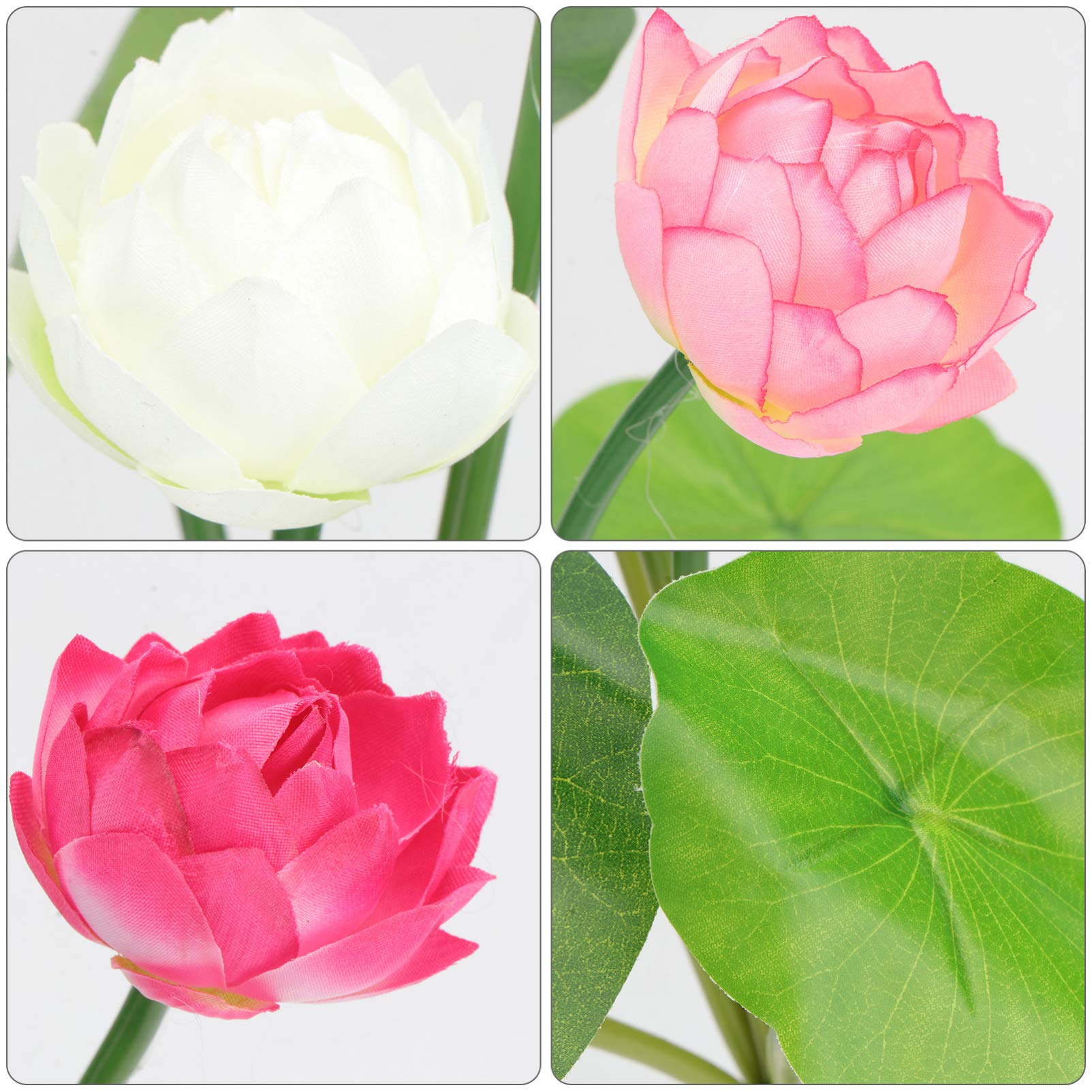 Balacoo 3PCS Realistic Artificial Lotus Decor for Fish Tanks - Lifelike PVC Plastic Water Lily & Leaf Set - Perfect for Aquarium, Betta Fish Bowl & Underwater Botanical Scenery