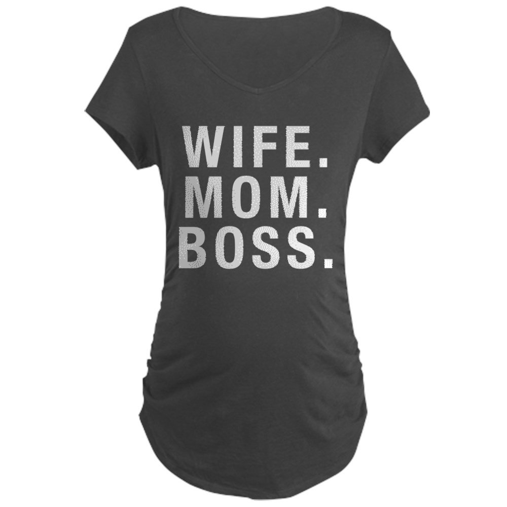 Funny Maternity T-Shirt for Wife & Mom Boss - Dark Maternity Tee for Pregnancy, Work & Casual Wear