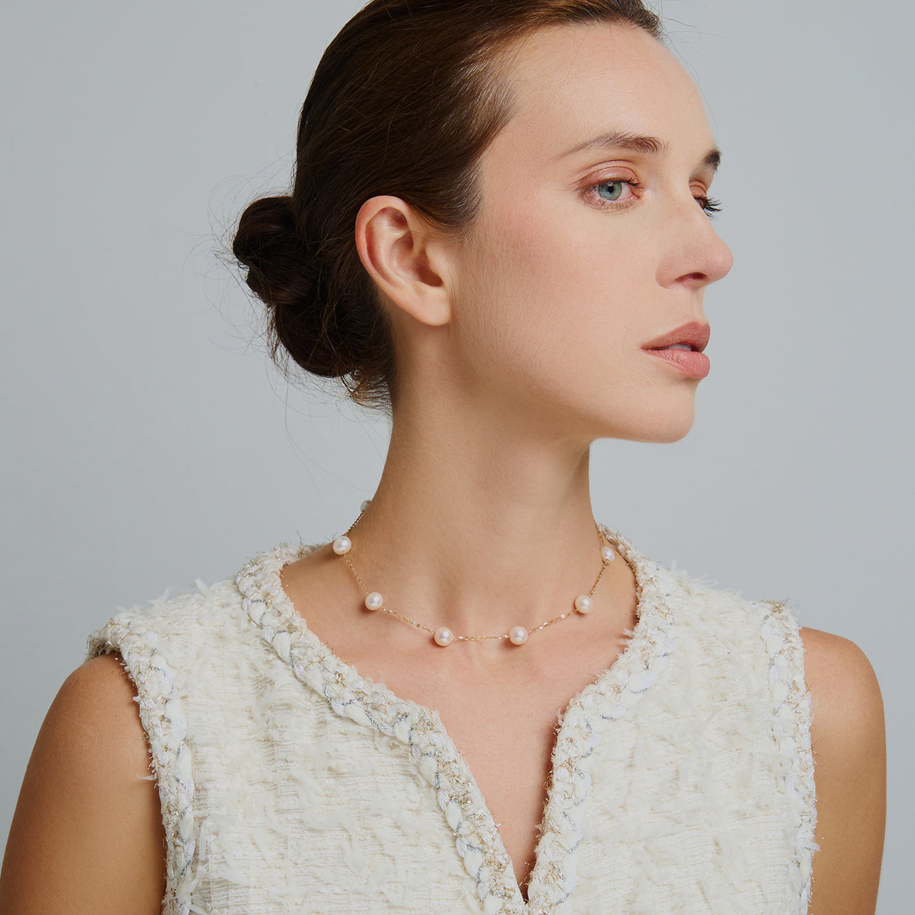 18K Solid Gold Freshwater Pearl Necklace for Women - Elegant & Timeless Jewelry Gift for Brides, Anniversary & Special Occasions