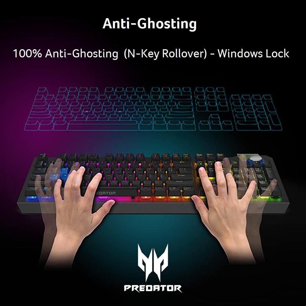 Acer KBD Gaming Mechanical Keyboard - RGB Backlit, Wired USB, Anti-Ghosting for PC Gamers | Perfect for FPS, MOBA, and Esports Gaming