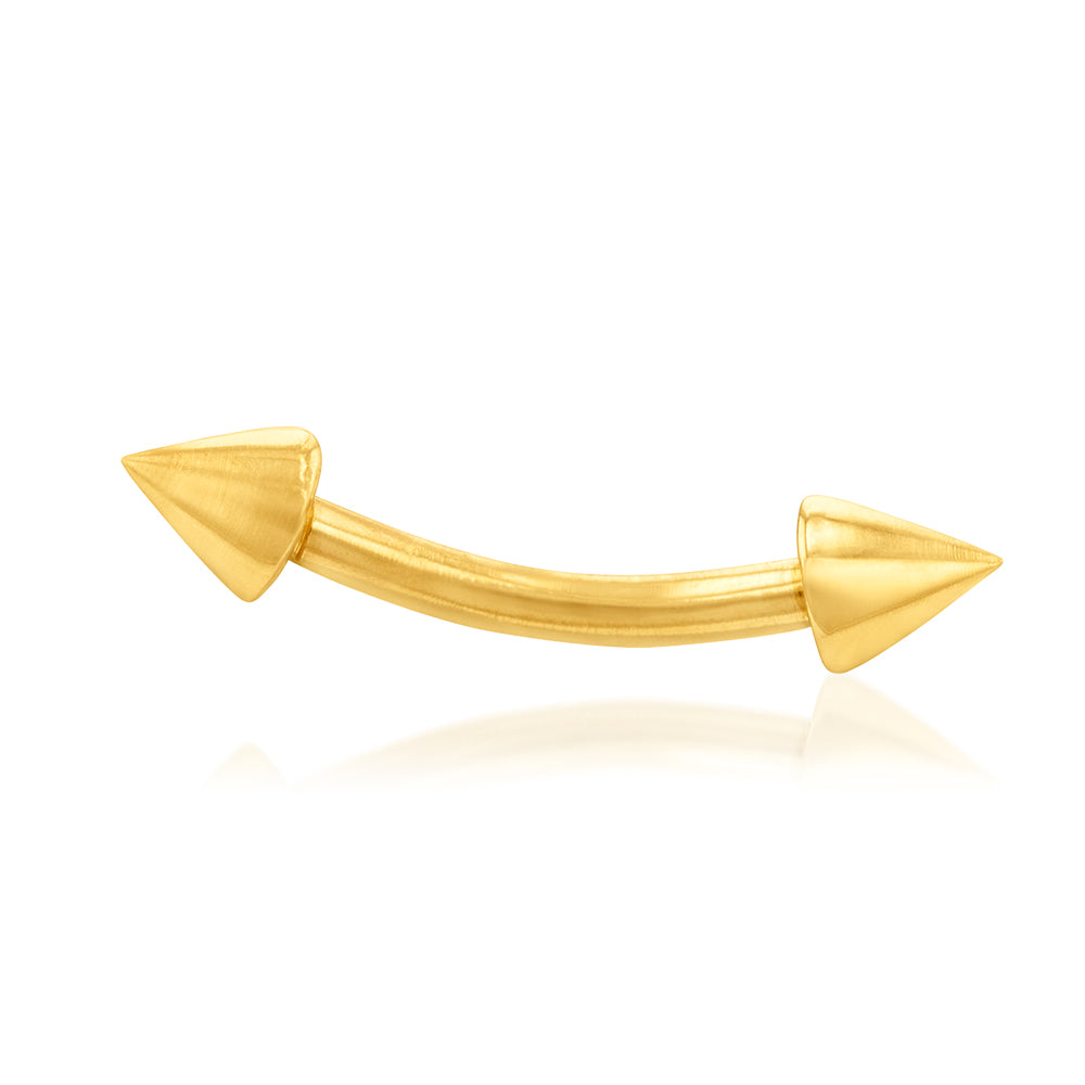 9ct Yellow Gold Arrow Curved Barbell Body Jewelry - Unique Curved Barbell Piercing for Cartilage, Nose or Eyebrow - Perfect for Everyday Wear or Special Occasions