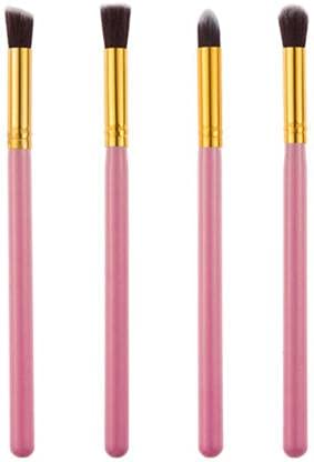 Kamz Beauty 4-Pack Pink Eyeshadow Blending & Foundation Pencil Brush Set - Perfect for Makeup Application, Contouring & Blending