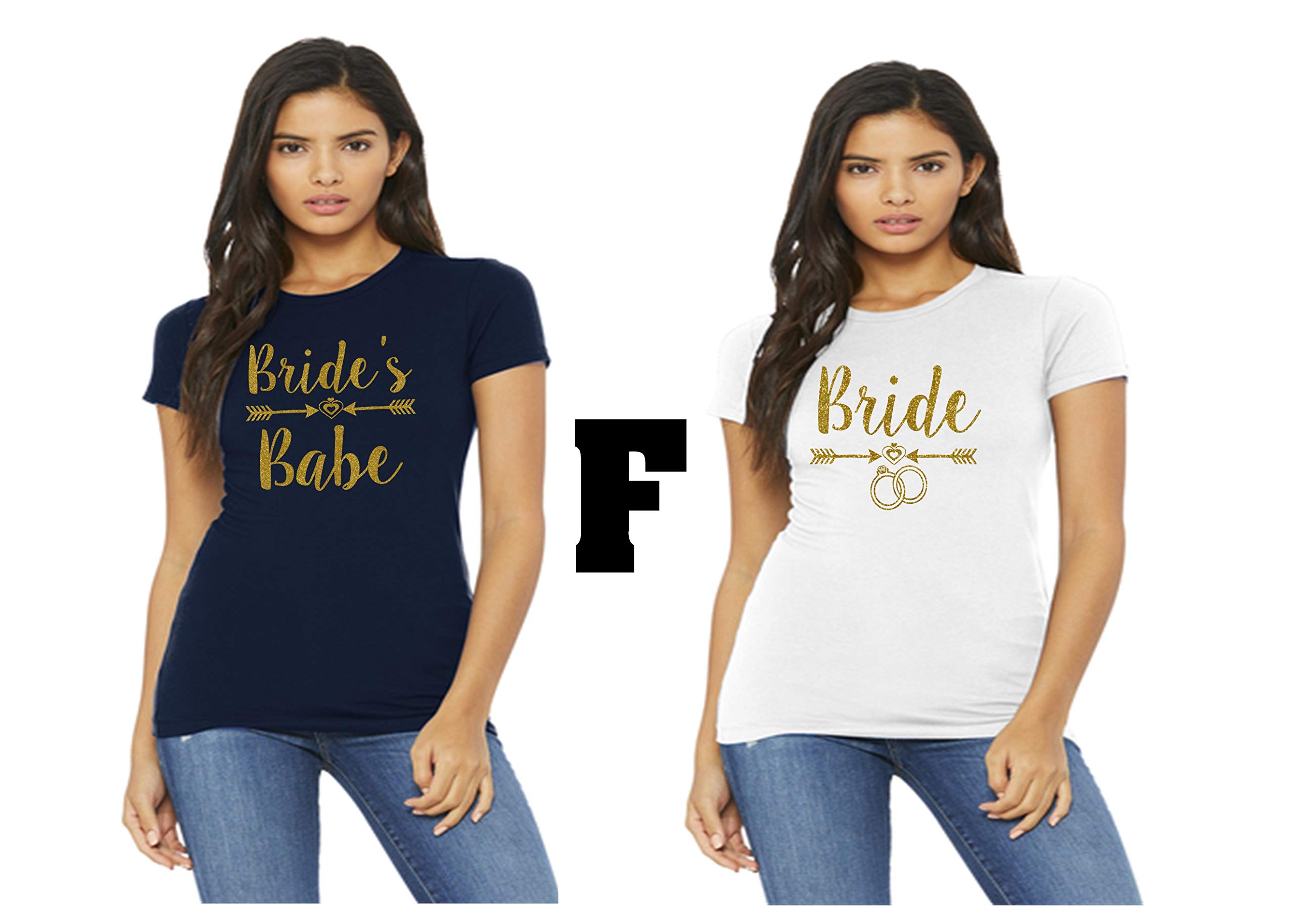 SEC Apparel Bride's Babe Vinyl Iron On Transfer - Team Bride Design for DIY T-Shirts, Wedding Party, Bachelorette Gifts & Bridal Squad Apparel (Size S)