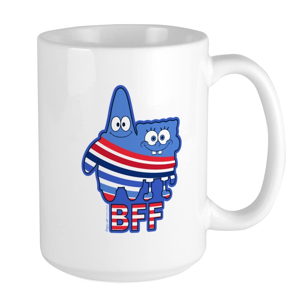Spongebob Squarepants BFF Ceramic Coffee Mug 15 oz - Best Friend Gift for Coffee & Tea Lovers - Perfect for Office, Home & Gifts
