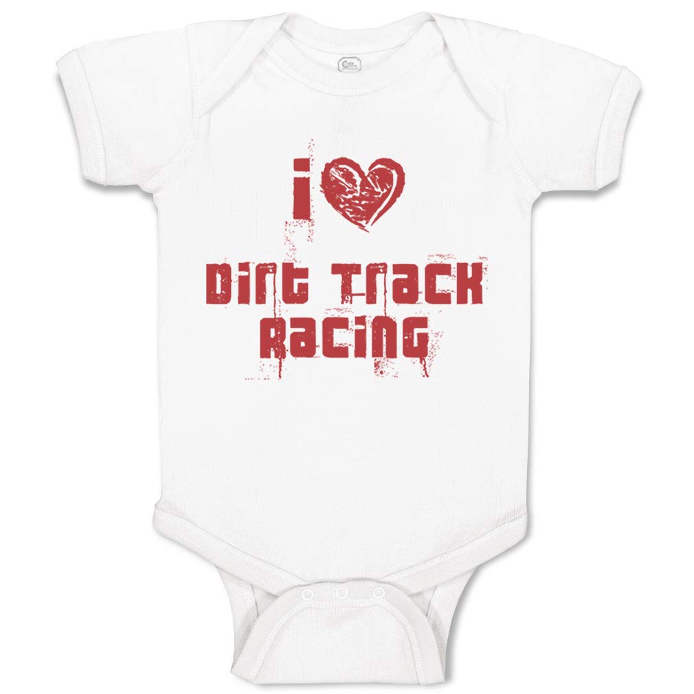 Custom Baby Bodysuit - I Love Dirt Track Racing Cotton Onesie for Boys & Girls | Soft, Breathable Infant Romper for Racing Fans, Outdoor Play & Casual Wear