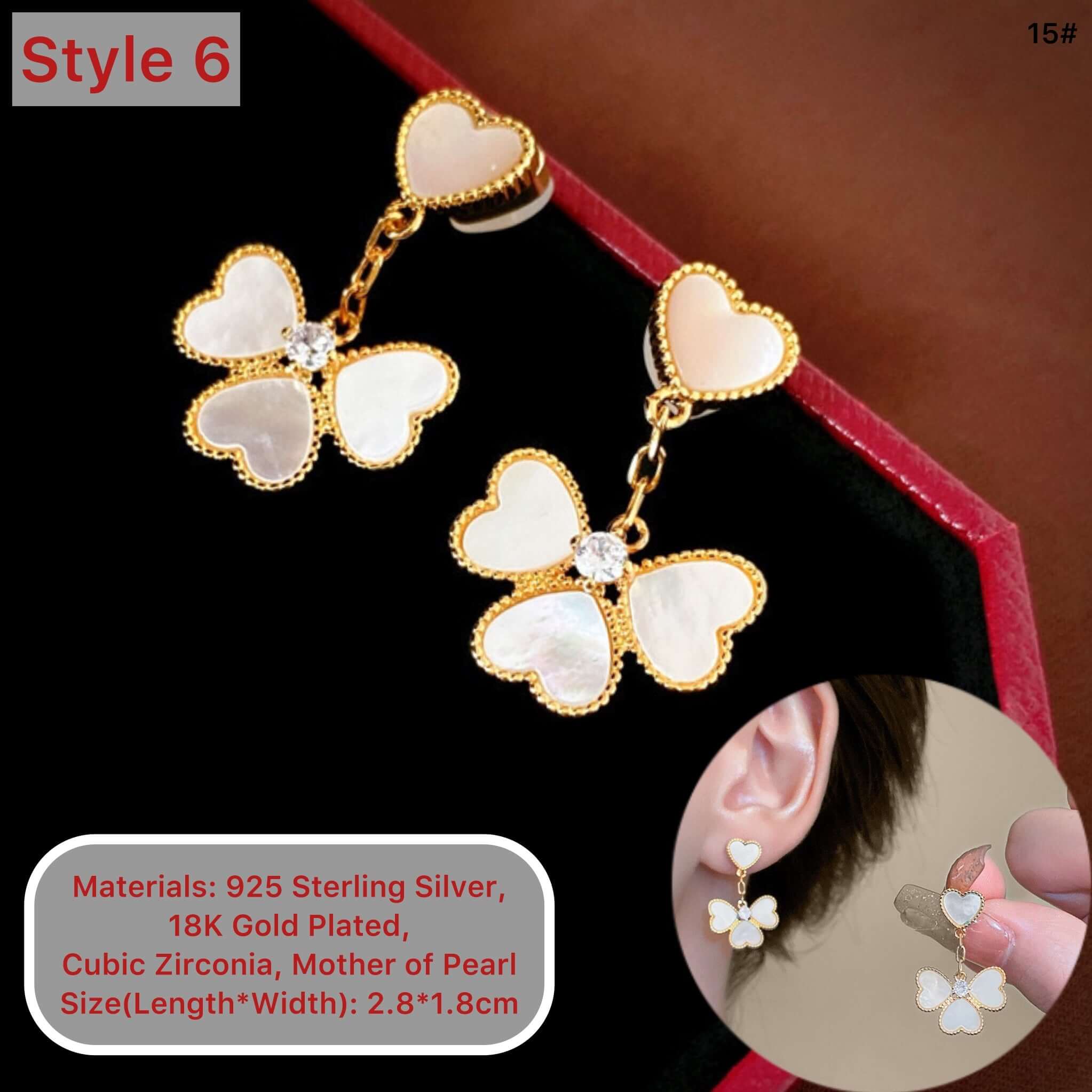 18K Gold Plated 4 Leaf Clover Earrings for Women - Lucky Charm Stud Earrings | Perfect Gift for Birthday, Anniversary & St. Patrick's Day | CE001