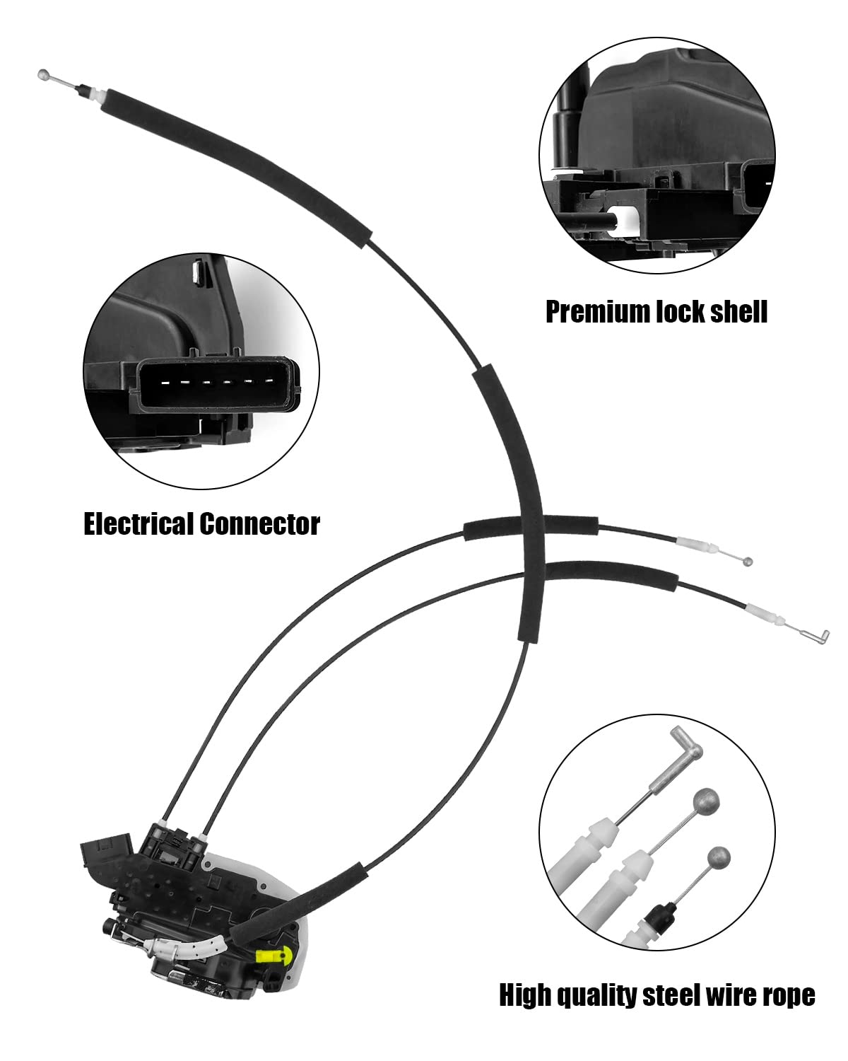 Nissan Juke Door Lock Actuator Motor 2011-2017 Replacement - Compatible with Front Left Driver Side 80501-1KM1A 6-Pin Lock Latch with Cables | Perfect for Door Lock Repair & Maintenance