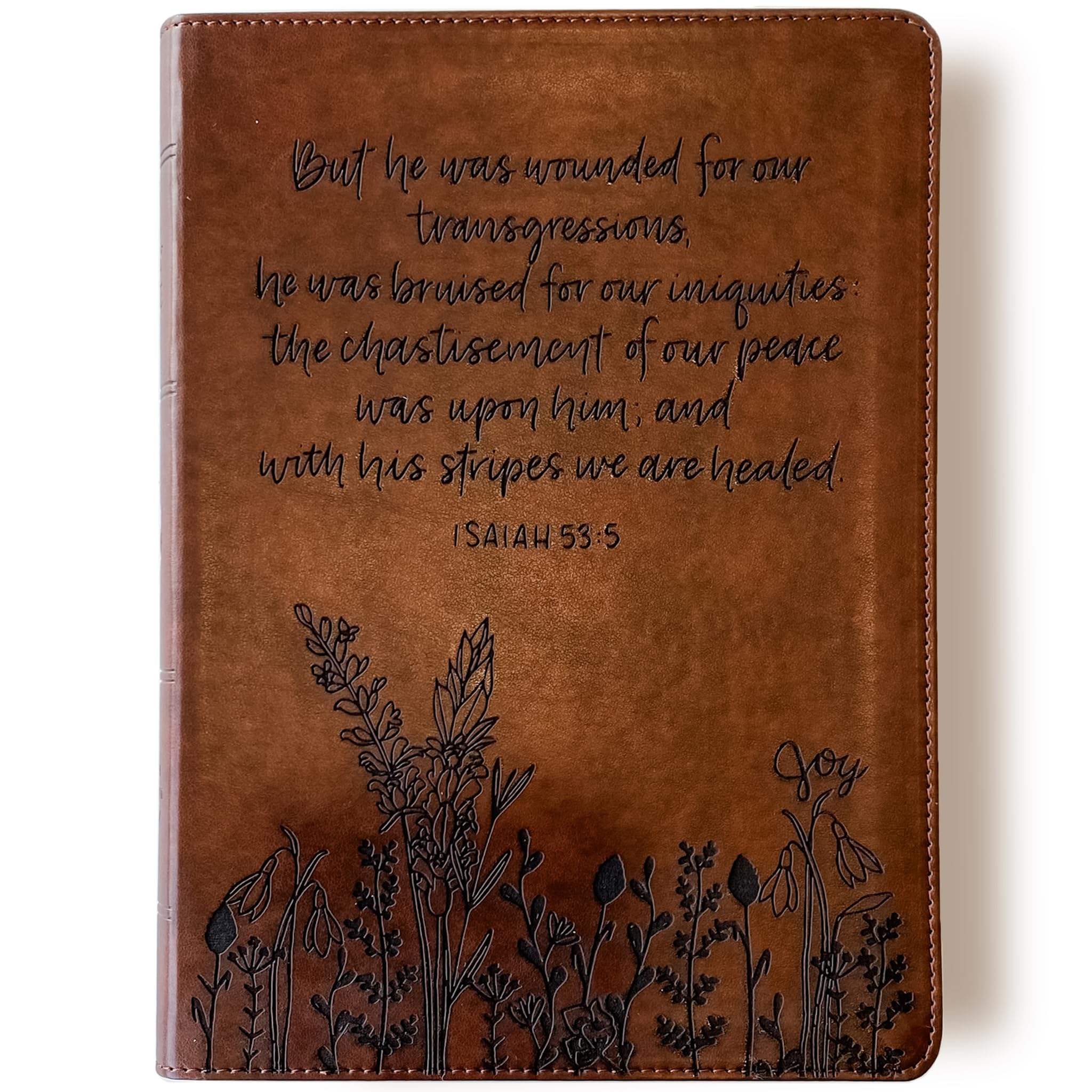 Hand Lettered & Laser Engraved ESV Wide Margin Red Letter Bible - Personalized Christian Gift with Custom Name Engraving | Perfect for Baptisms, Weddings & Bible Study