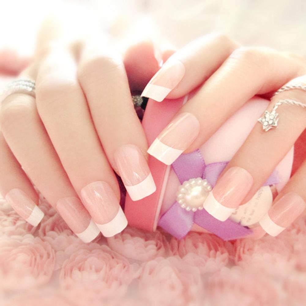 24PCS HUIL False Nails - Long Ballerina Fake Nails with Nail Art Designs, Manicure Accessories for Women | Perfect for Parties, Weddings & Special Occasions