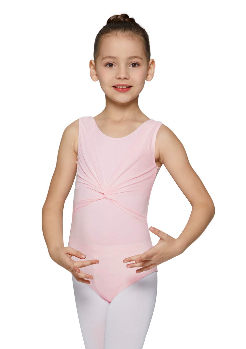 MdMdB Girls' Dance Leotard - Sleeveless Ballet & Gymnastics Top with Mesh Cross Front Design - Perfect for Ballet Class, Gymnastics Practice & Dance Performances