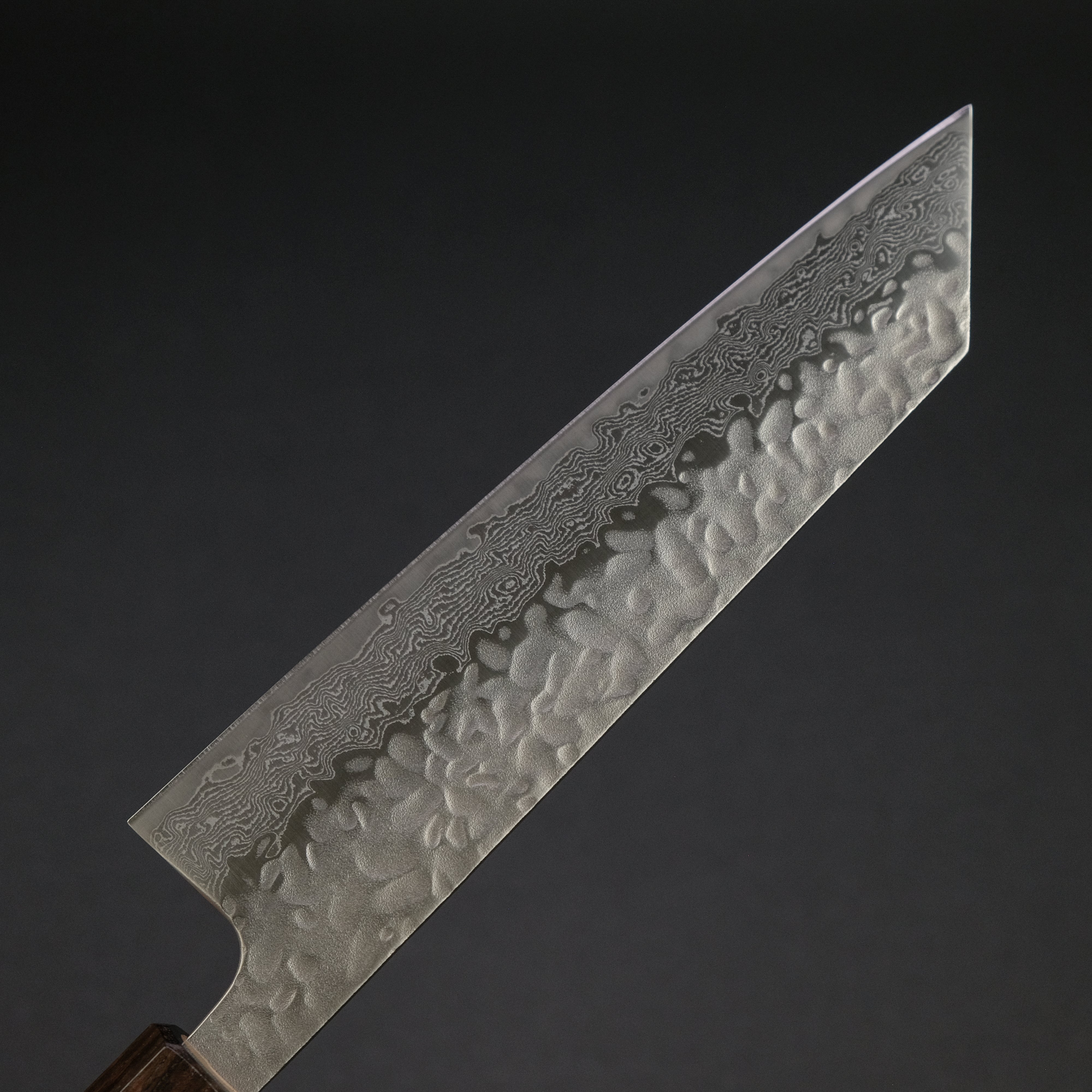 Hitohira Futana Stainless Steel Tsuchime Damascus Bunka Knife with Cherry Wood Handle - Japanese Kitchen Knife for Slicing, Dicing & Precision Cooking