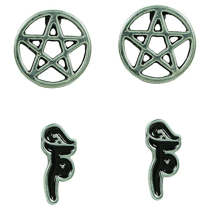 Supernatural Join The Hunt Earring Set - 4 Pack Gothic Jewelry for Fans | Perfect for Cosplay, Halloween & TV Show Themed Parties