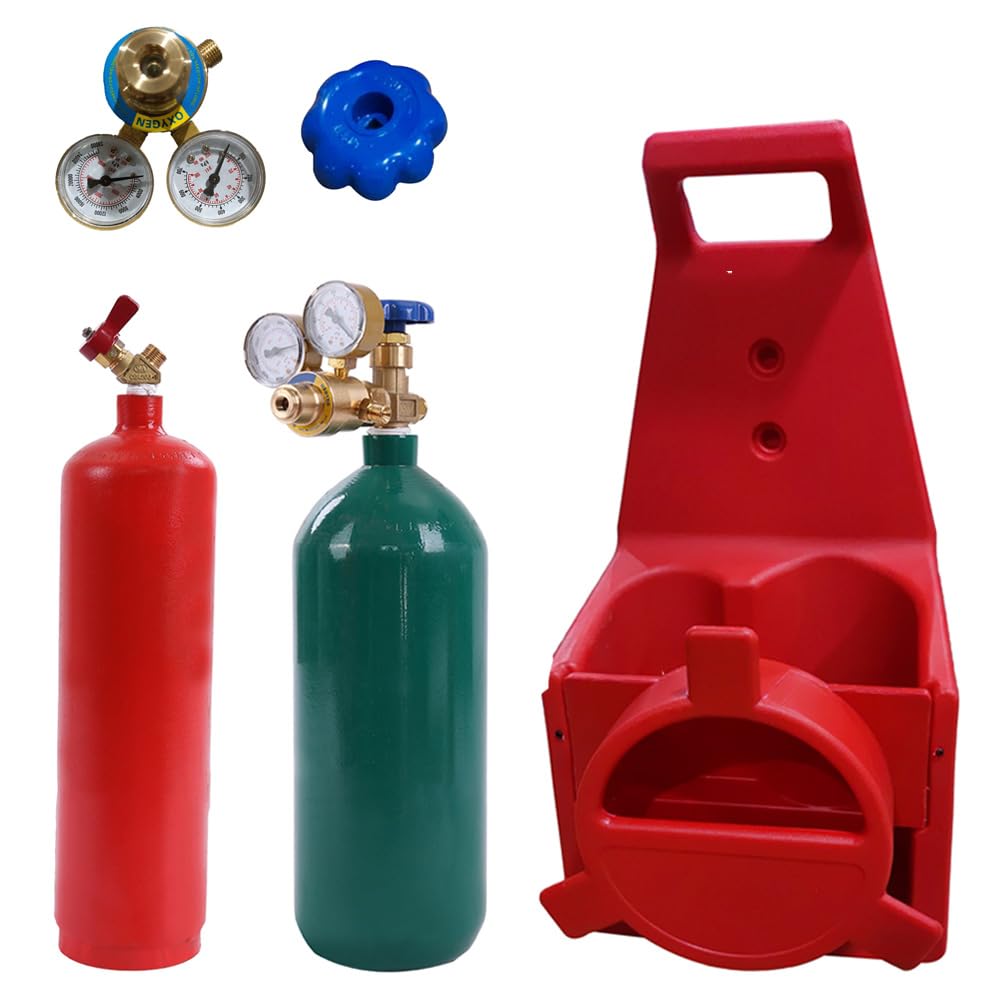 Portable Oxygen Acetylene Welding & Cutting Torch Kit with Brass Nozzle & Pressure Gauge - Professional Gas Cylinder Welding Tools for Metal Fabrication, Pipe Repair & DIY Projects