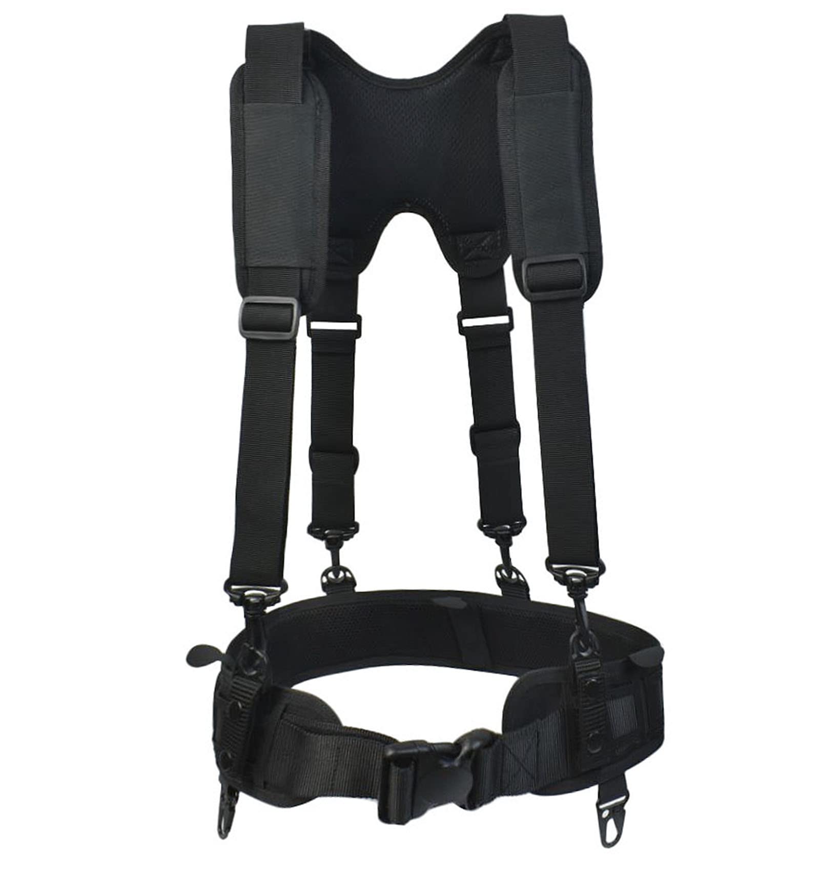 Tactical MOLLE Belt with Adjustable Suspenders - Multi-Functional Hunting & Patrol Waist Belt Harness for Outdoor Adventures, Airsoft & Military Training