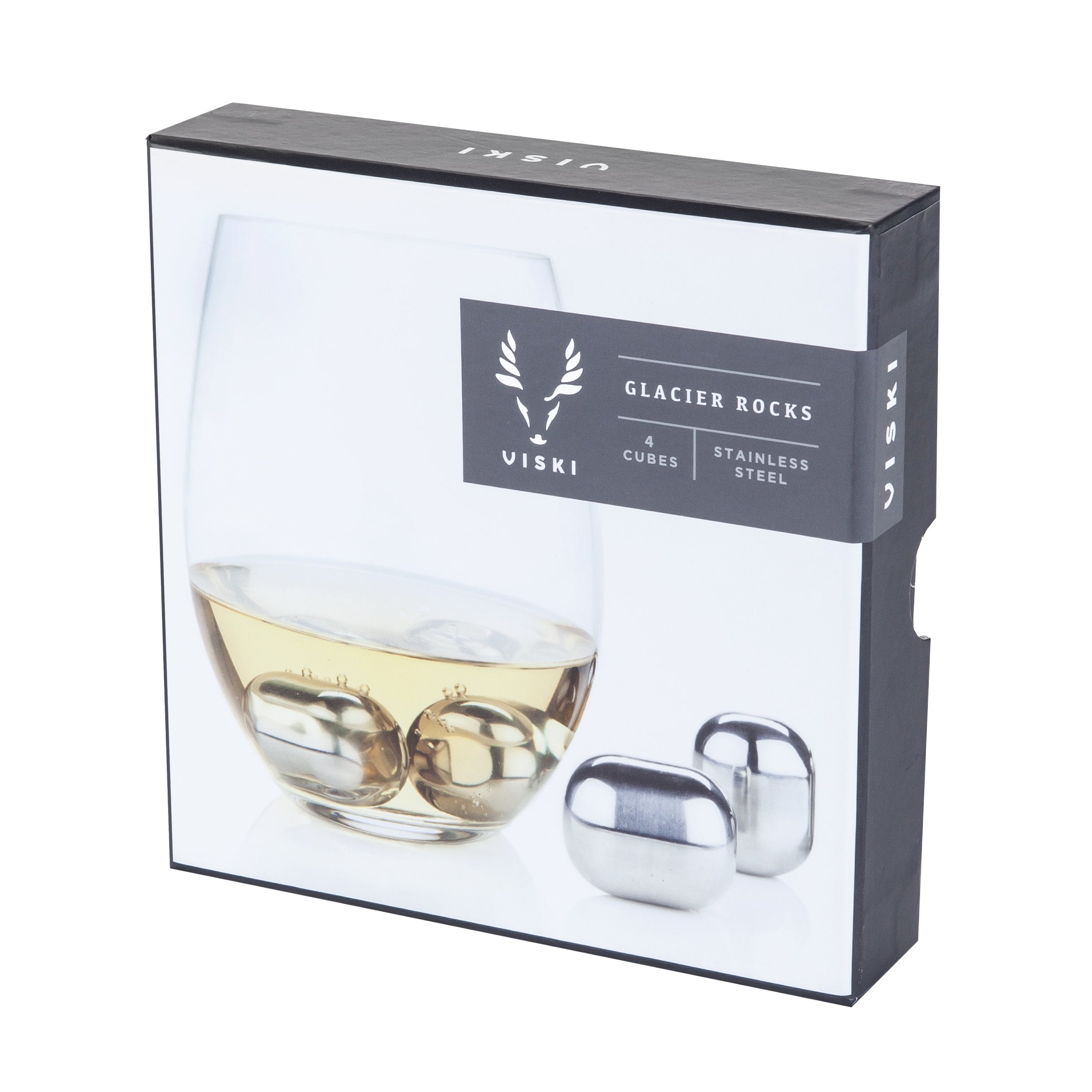 Premium Stainless Steel Wine Chilling Stones Set of 4 - Reusable Whiskey & Wine Coolers for Perfect Temperature - Ideal for Home Bars, Gifts & Cocktail Parties