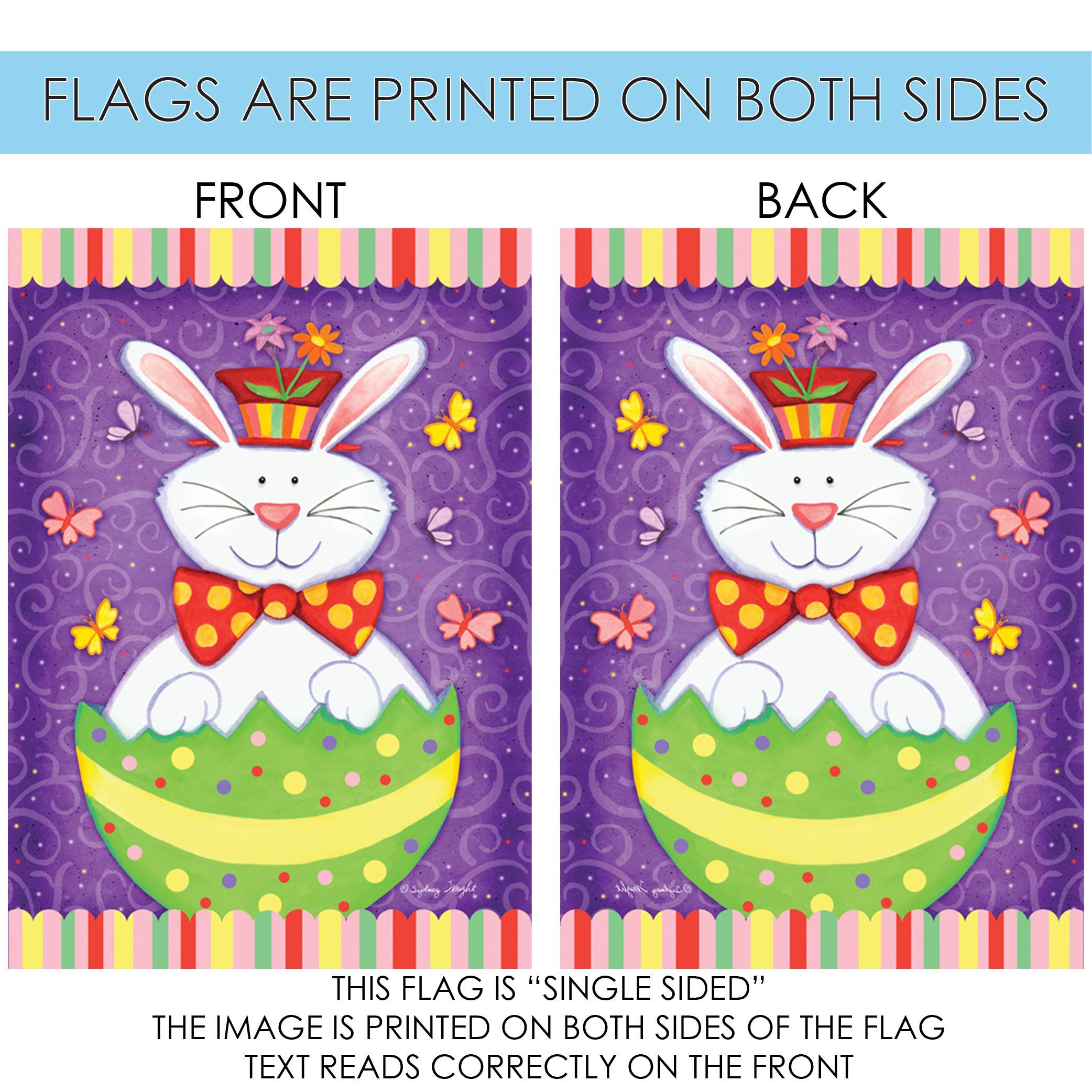 Toland Home Garden 112567 Double Sided Easter Bunny Surprise Garden Flag - 12x18 Inch Outdoor Decorative Flag for Yard, House & Spring Celebrations - Perfect for Easter Decor, Front Porch Display & Seasonal Festivities