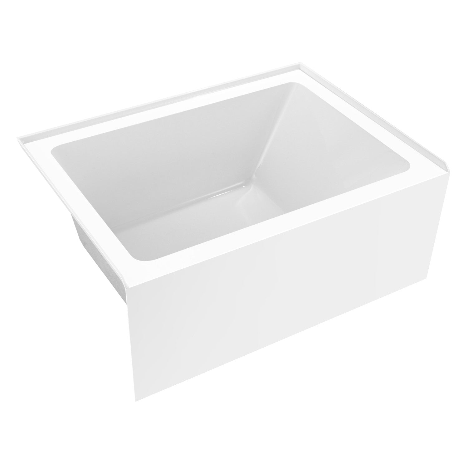 Aqua Eden 48 Inch Acrylic Rectangular 3-Wall Alcove Bathtub - Left Hand Drain, Glossy White - Perfect for Small Bathrooms & Modern Home Spa Experience