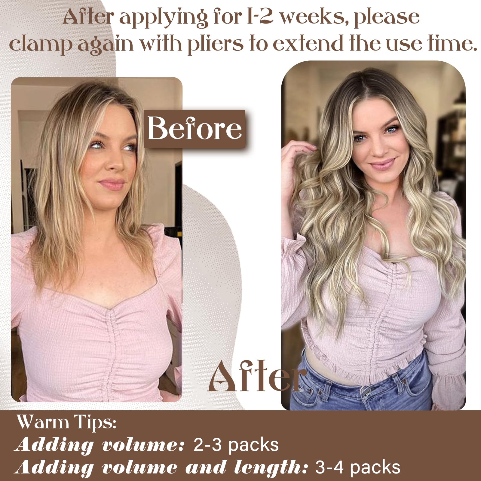 Hetto Micro Link Hair Extensions - 100% Real Human Hair, Balayage Dark Brown to Ash Brown Mix, Straight 14in 50g (50 Strands) - Seamless Blending for Everyday Wear & Special Occasions