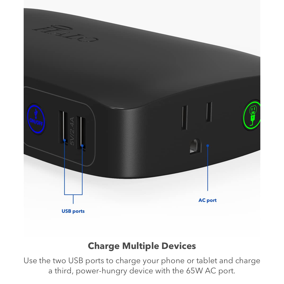 Halo Bolt ACDC Max 55500mWh Portable Power Bank - Emergency Car Jump Starter with AC Outlet, LCD Display & LED Flashlight - Charge Phones, Laptops, CPAP Machines - Perfect for Camping, Road Trips & Power Outages