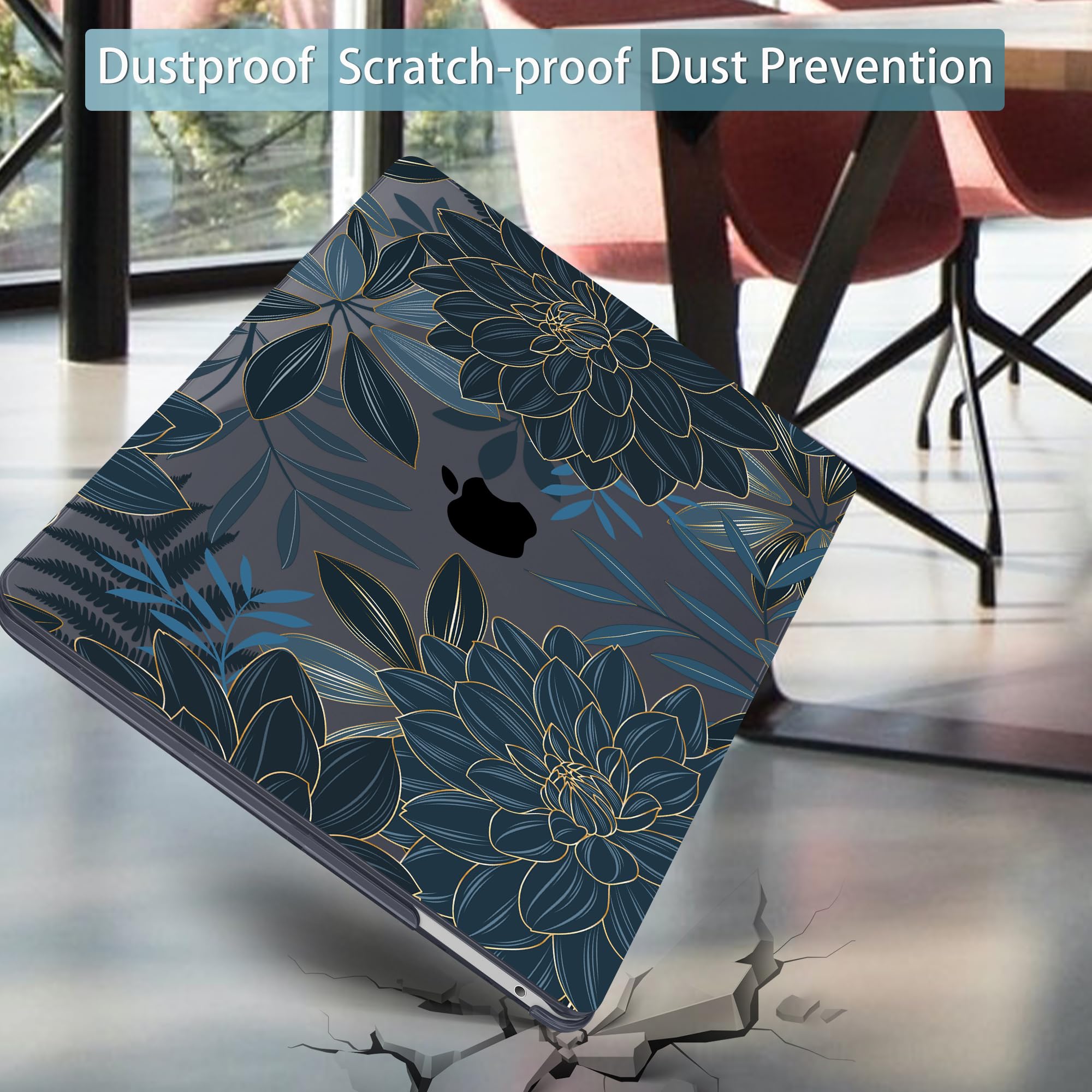 Premium Hard Shell Case for MacBook Pro 13-inch (2020-2022 Models A2338 M2/M1 A2289 A2251) - Durable Printed Plastic Protective Cover with Touch Bar & Touch ID Compatibility - Dahlia Flower Design C035 - Perfect for Work, Travel & School Protection