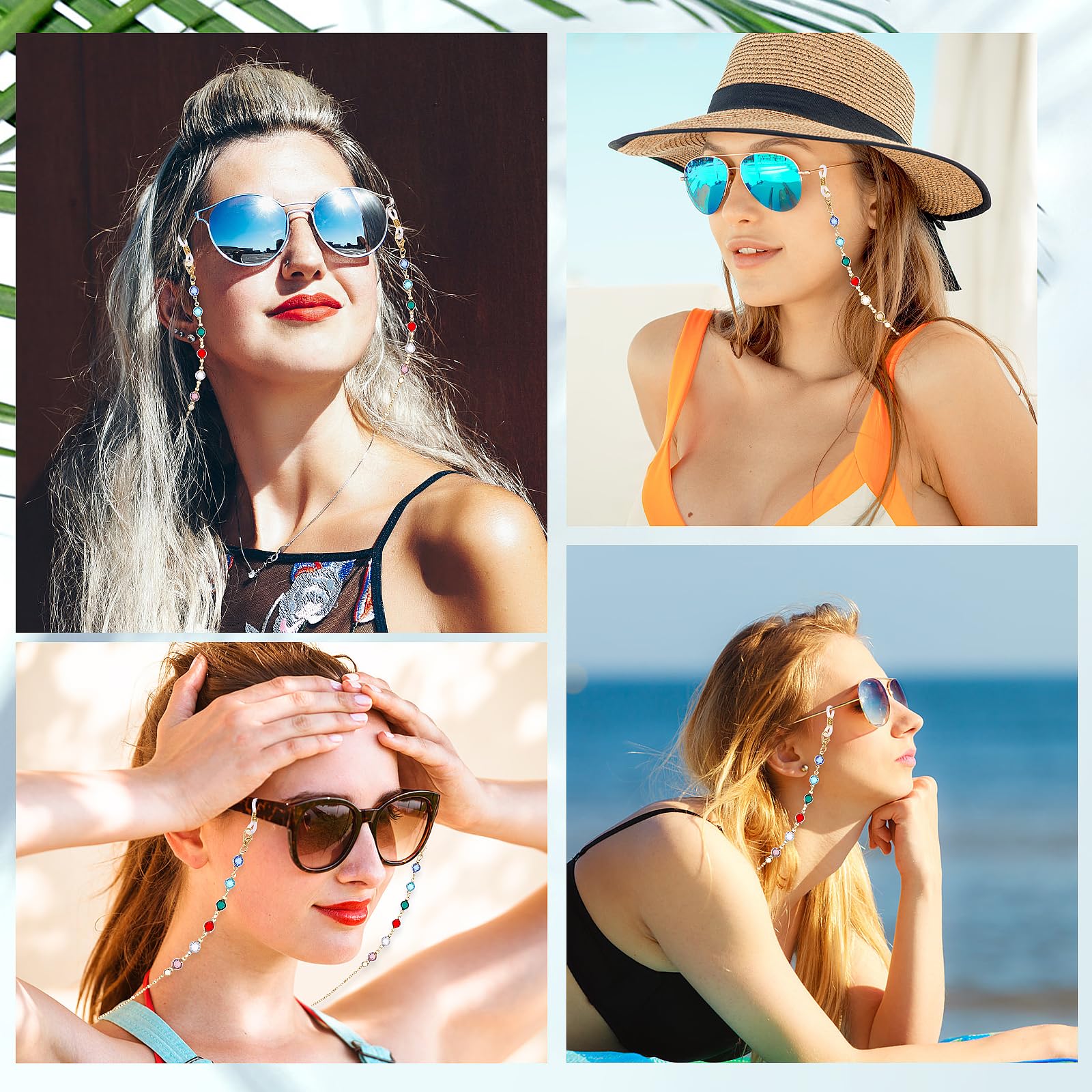 Stylish Metal Eyeglass Chains for Women & Girls - Adjustable Glasses Holder Strap, Necklace for Reading & Sunglasses - Perfect for Work, Reading, Driving & Outdoor Activities