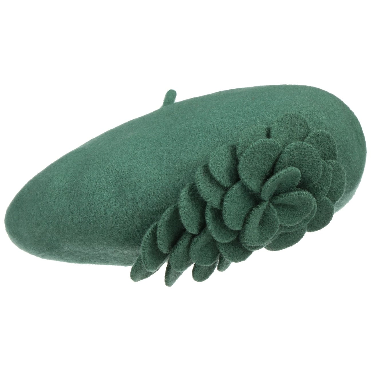 Lierys Agris Flower Wool Basque Beret - Classic French Style Winter Hat for Women, Perfect for Outdoor Activities, Travel & Fashion Accessories