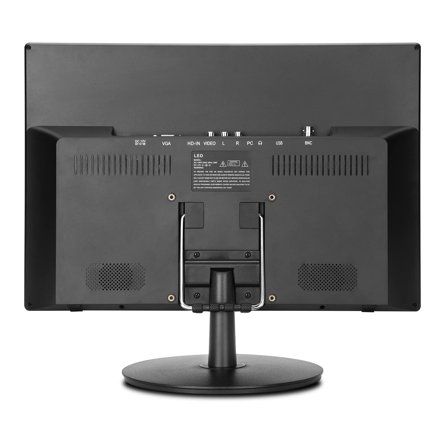 17 Inch Security Monitor with Wall Mount - Full HD CCTV Display with USB, AV, HDMI, VGA Inputs & Headphone Output - Built-in Speakers & Remote Control - Ideal for Home Surveillance, Office Security & Retail Monitoring Systems