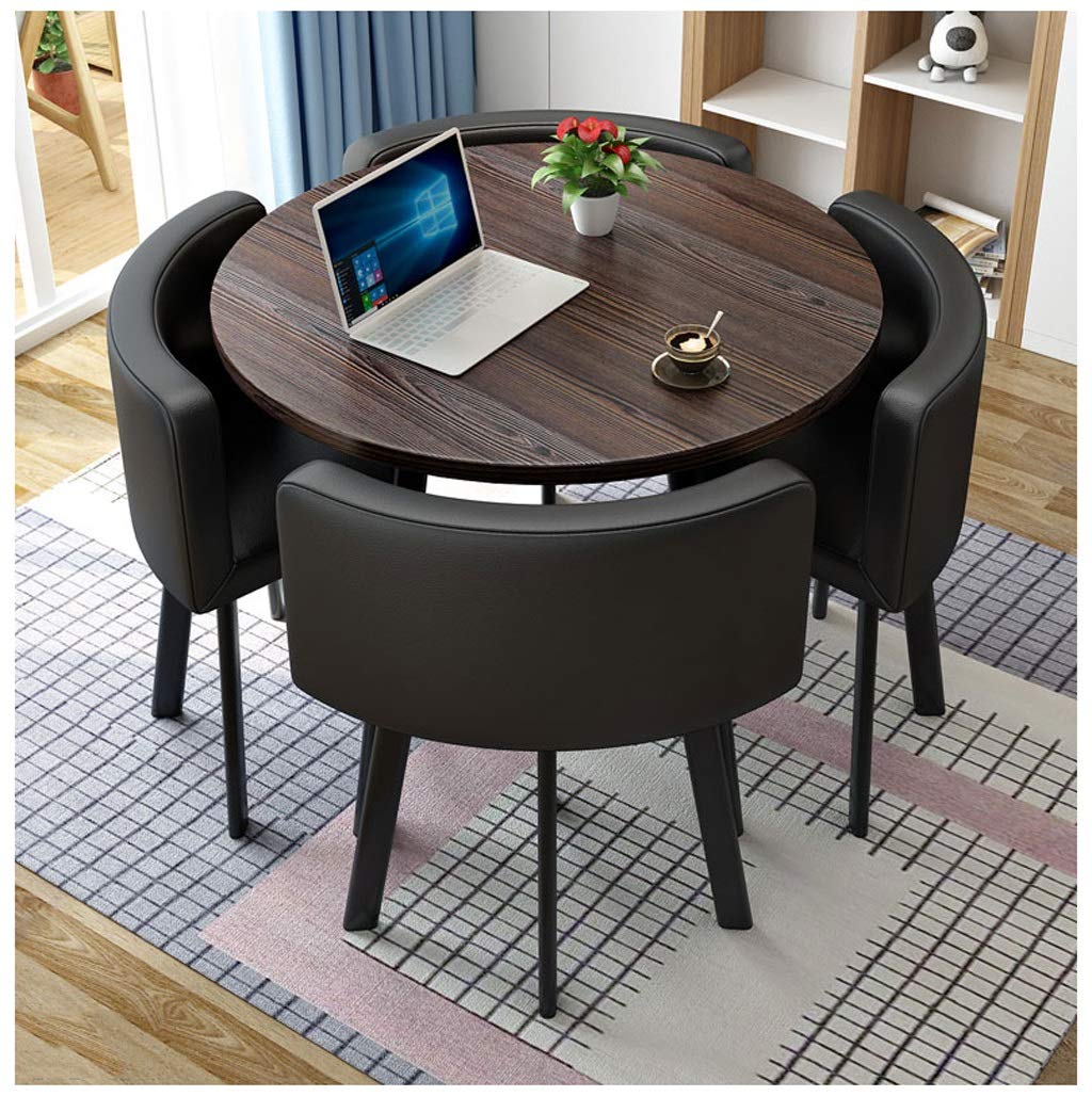 Modern Reception Table and Chair Set - Round Office Conference Table for Meetings, Sales, Negotiations | Ideal for Business Offices, Shops, Hotel Lounges, Balconies & Western Restaurants