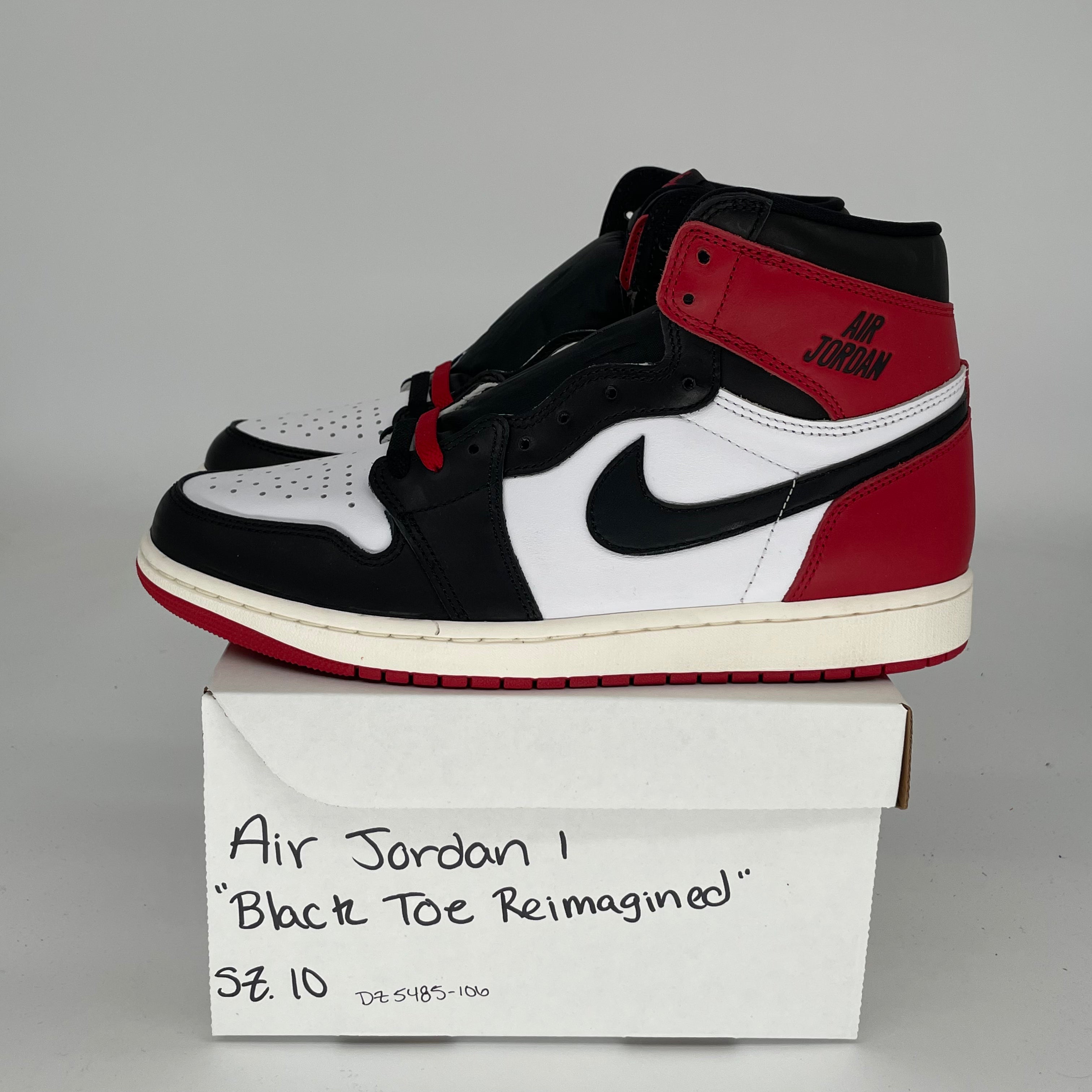 Air Jordan 1 Black Toe Reimagined - Men's Size 10 Sneakers (DZ5485-106) | Retro Basketball Shoes for Streetwear & Casual Outfits