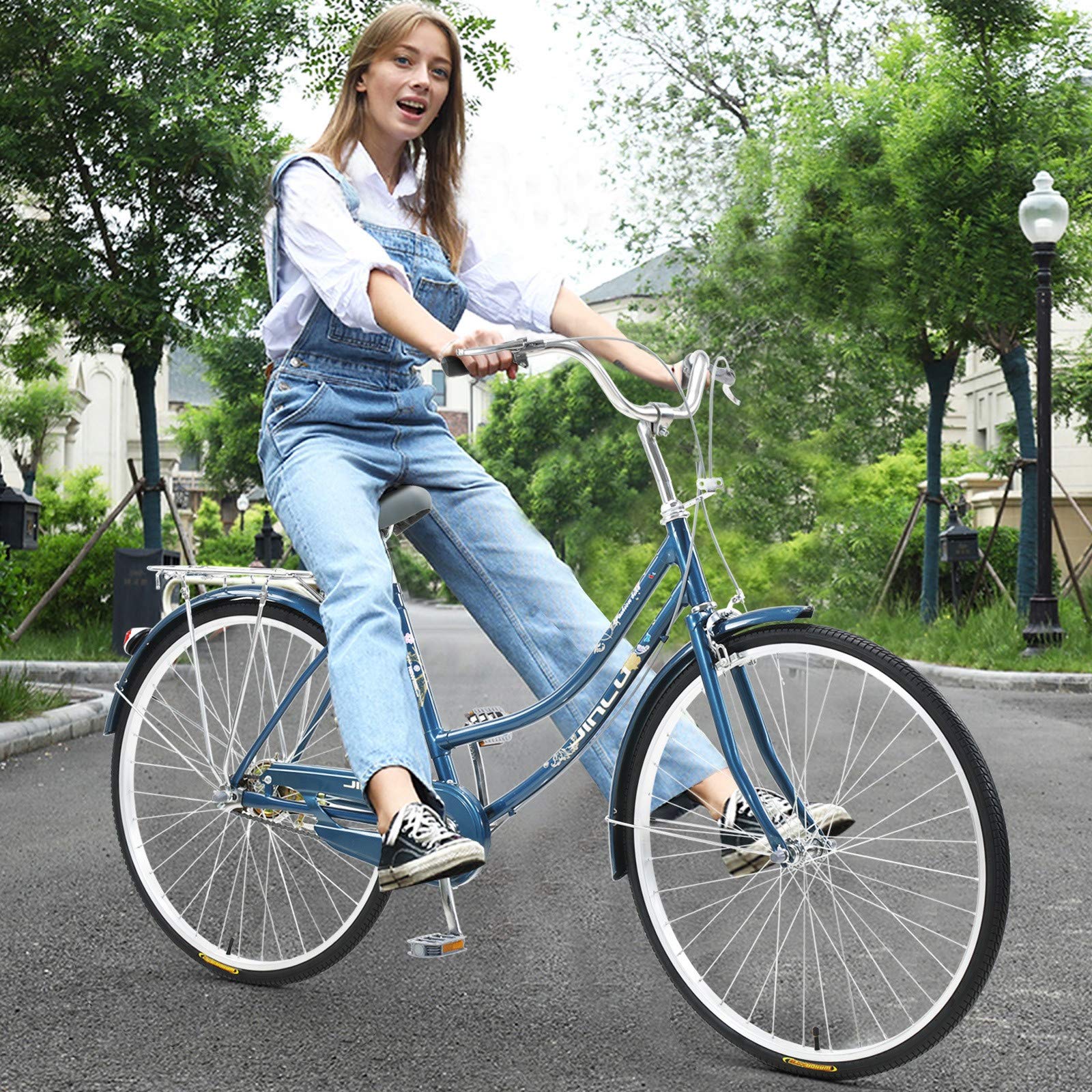 26-Inch Women's Beach Cruiser Bike - Single Speed Comfort Bicycle for Adults, 3-Wheel Design with Motor Compatibility - Perfect for Coastal Rides, Boardwalk Cruising & Leisure Cycling