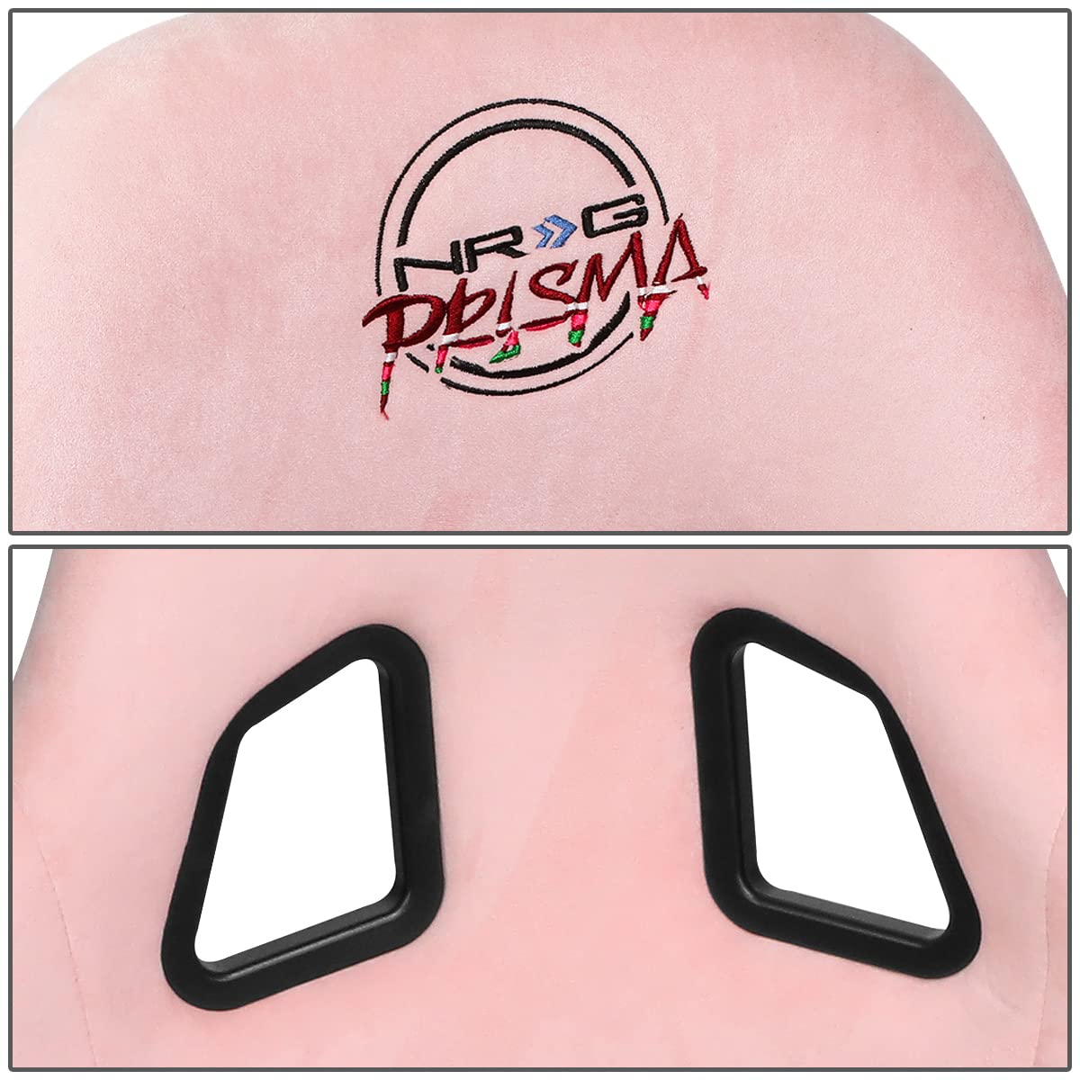 NRG Innovations NRG-FRP-303PK-PRISMA Pink Fiberglass Racing Bucket Seat with Alcantara Cover - 4-Point Harness Compatible for Sports Cars, Drifting & Track Racing - Lightweight & Durable Performance Seat for Enhanced Driving Experience