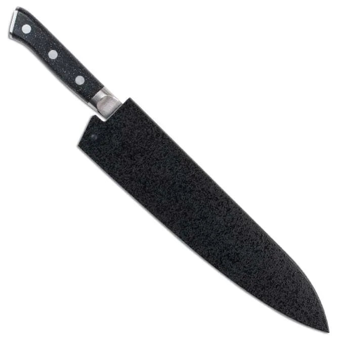 Premium Zanmai Pro Damascus Gyuto Chef Knife - Japanese High Carbon Steel with Black Lacquer Saya Cover - Perfect for Professional Chefs & Home Cooking Enthusiasts