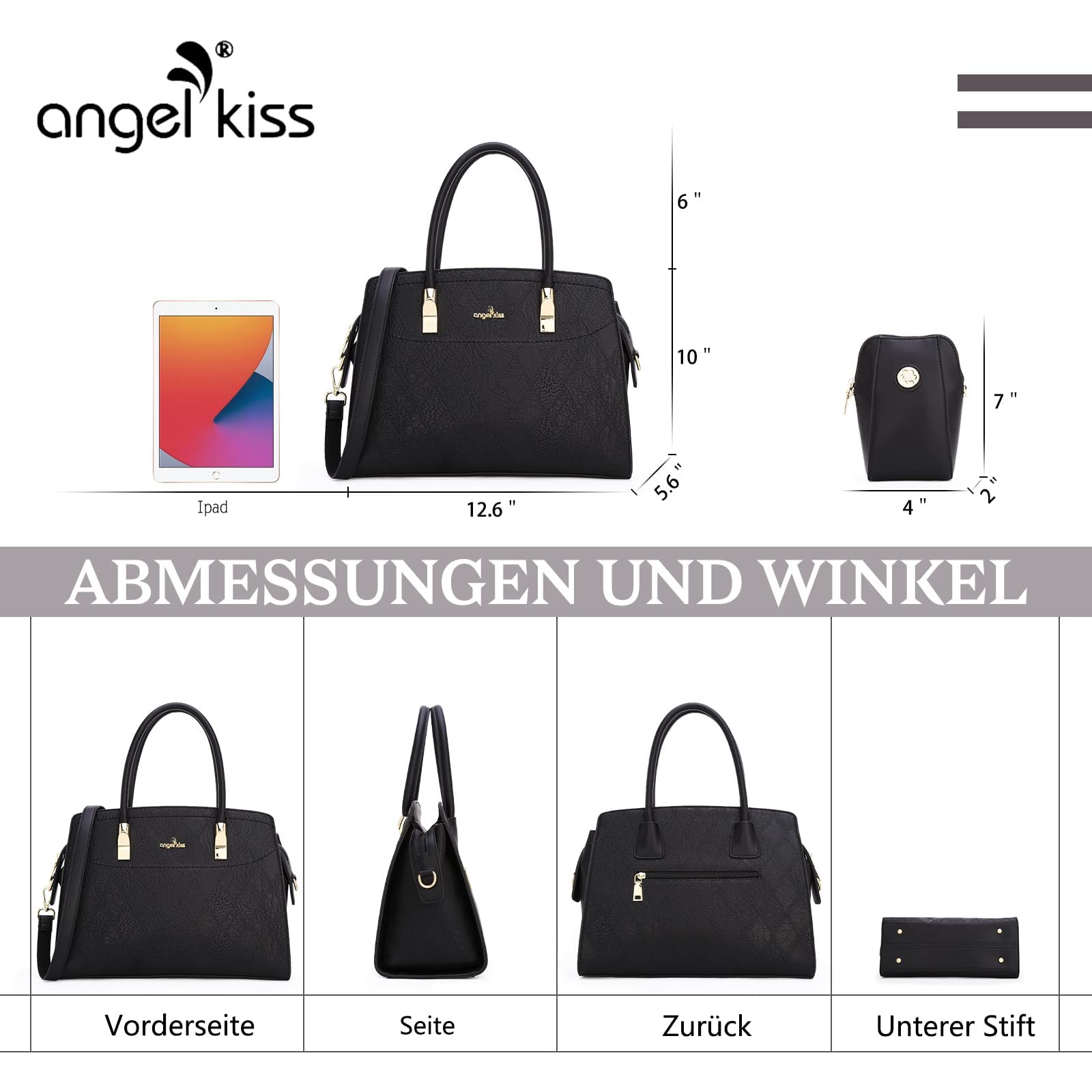 Stylish Women's Purses & Handbags - Fashion Satchel, Top Handle Work Tote, Crossbody Hobo Shoulder Bag with Matching Wallet Set - Perfect for Office, Travel & Everyday Use