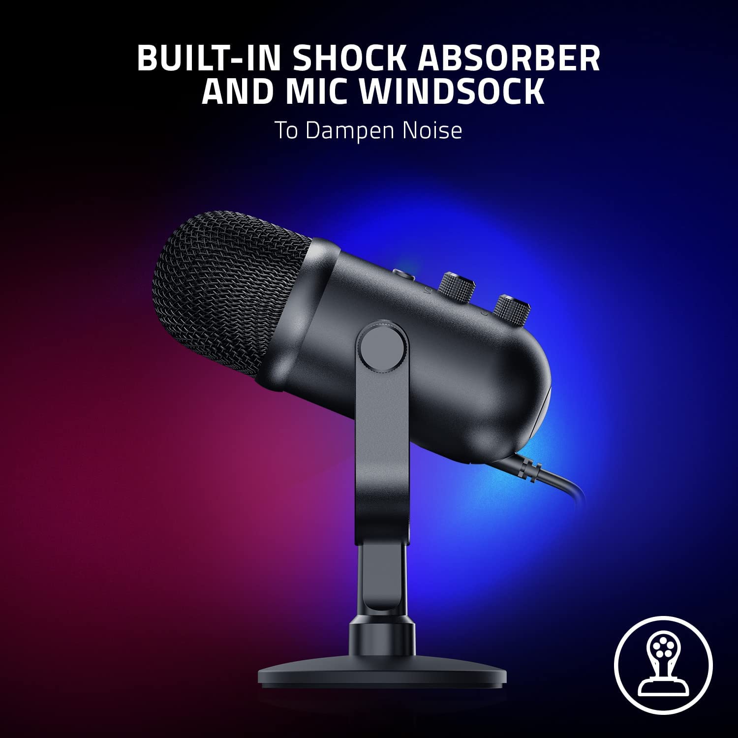 Razer Seiren V2 Pro USB Condenser Microphone - Professional Streaming, Gaming & Podcasting Mic for PC, Twitch, YouTube - Built-in Shock Mount & Windscreen with Gain Control & Mic Monitoring - Perfect for Home Studio, Voice Overs & Live Broadcasts