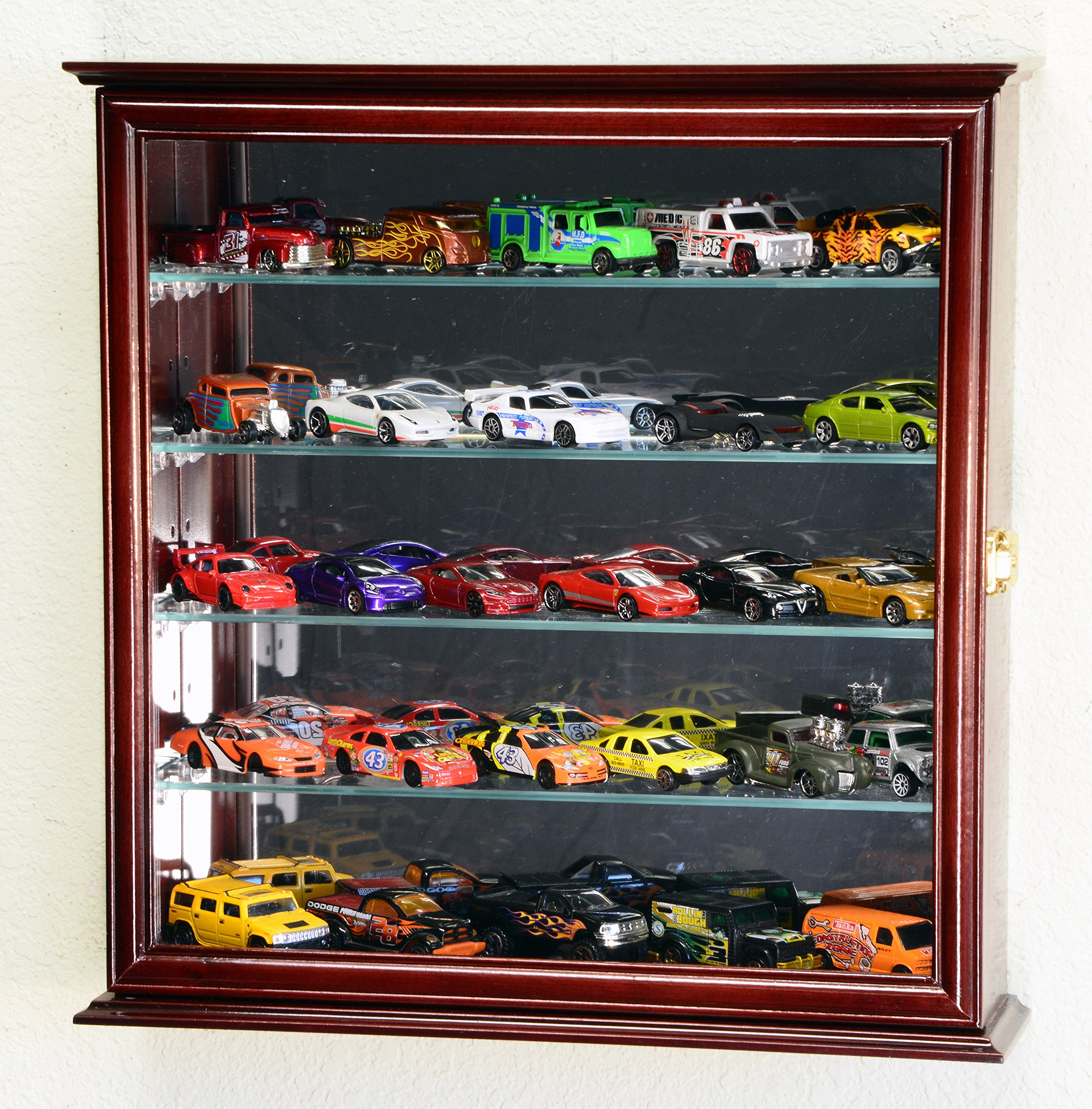 4-Tier Adjustable Shelves for Hot Wheels, Matchbox & 1/64 Diecast Cars - Wall Mount Display Case Cabinet - Perfect for Collectors, Kids Room Decor & Toy Storage Organization