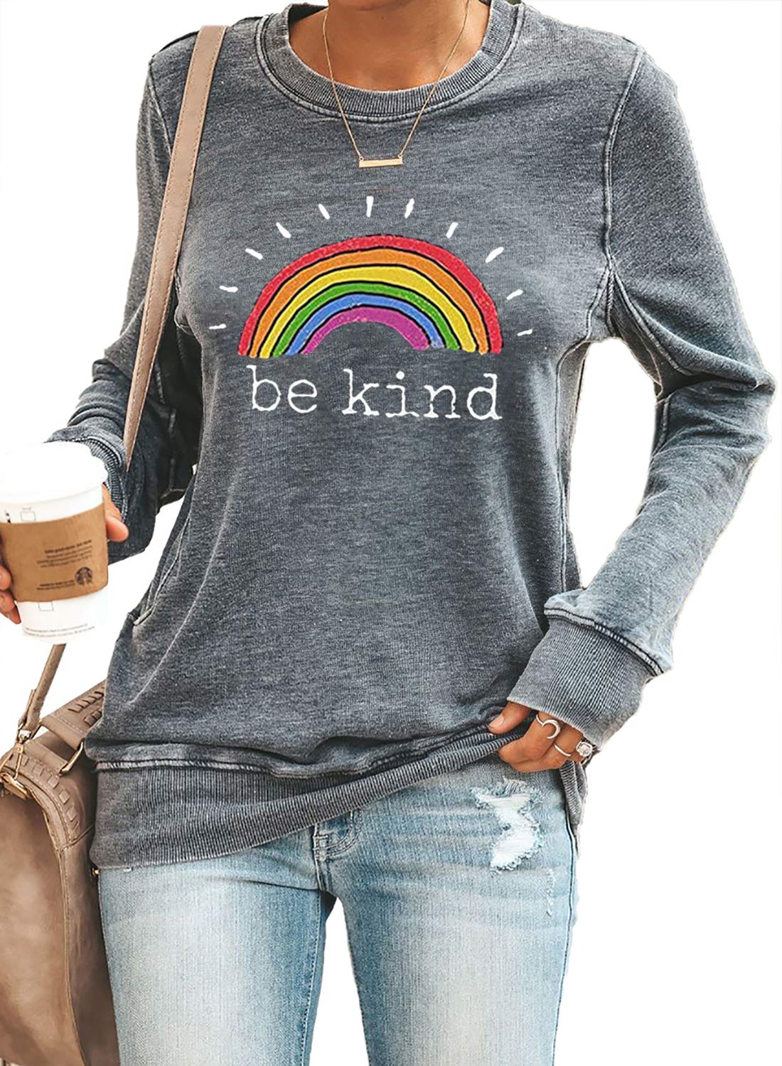 Women's Casual Long Sleeve Crewneck Sweatshirt - Loose Fit Plus Size Pullover Top for Women | Cozy Fall & Winter Wear, Lounge, Travel & Everyday Outfits