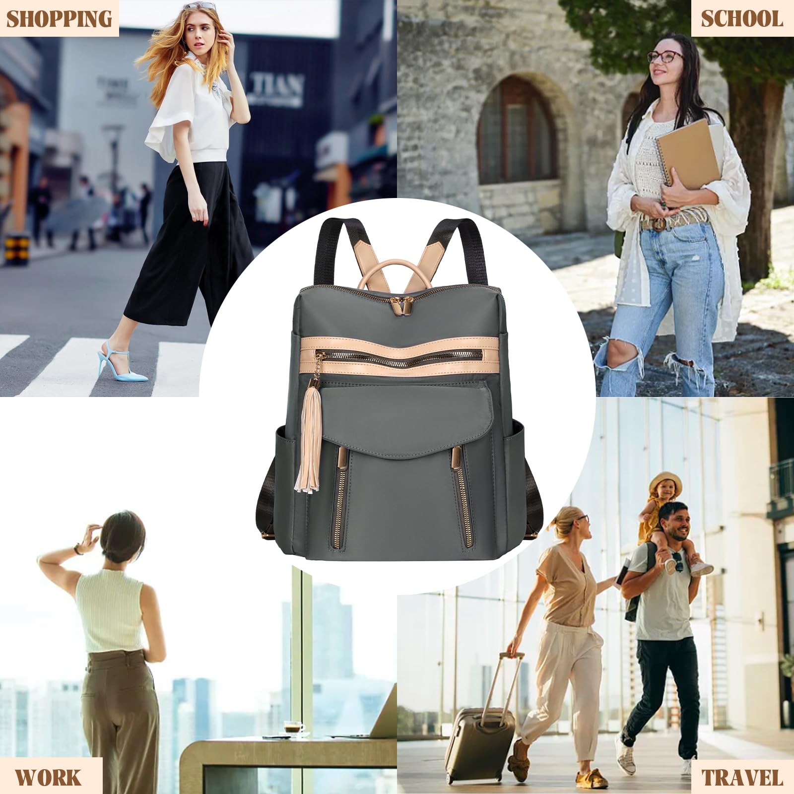 Leathario Women's Small Backpack Purse - 13 Inch Laptop Backpack for Work & Travel, Lightweight Nylon Casual Daypack for Daily Use | Perfect for Office, Commuting & Weekend Getaways