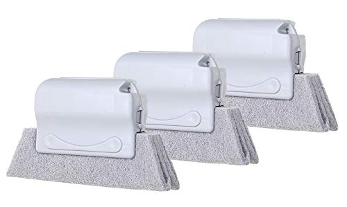 Opada Window & Door Track Cleaning Brush Set - 3PCS Handheld Gap Groove Sliding Dust Cleaner for Kitchen, Bathroom & Home (Grey) - Perfect for Window Tracks, Sliding Doors & Hard-to-Reach Crevices