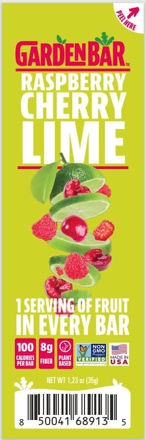 Organic Raspberry Cherry Lime Fruit Leather Snacks | Healthy, Gluten-Free, Non-GMO, High Fiber Natural Treat | 12-Pack | Perfect for Hiking, School Lunches & On-the-Go Snacking