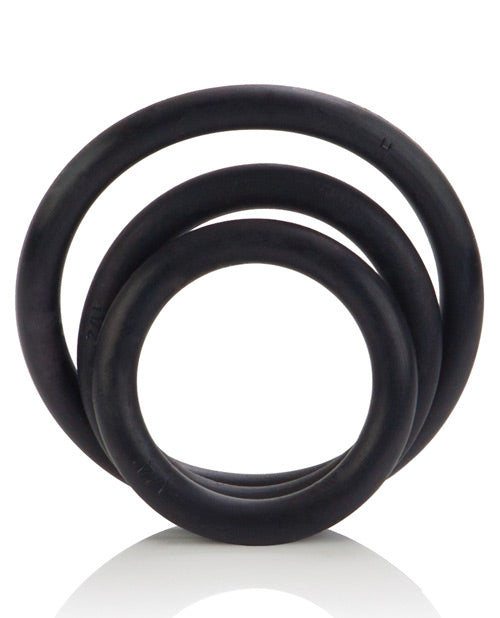 Premium Black Rubber Cock Rings - 3 Piece Set for Enhanced Pleasure & Performance | Perfect for Couples & Solo Play