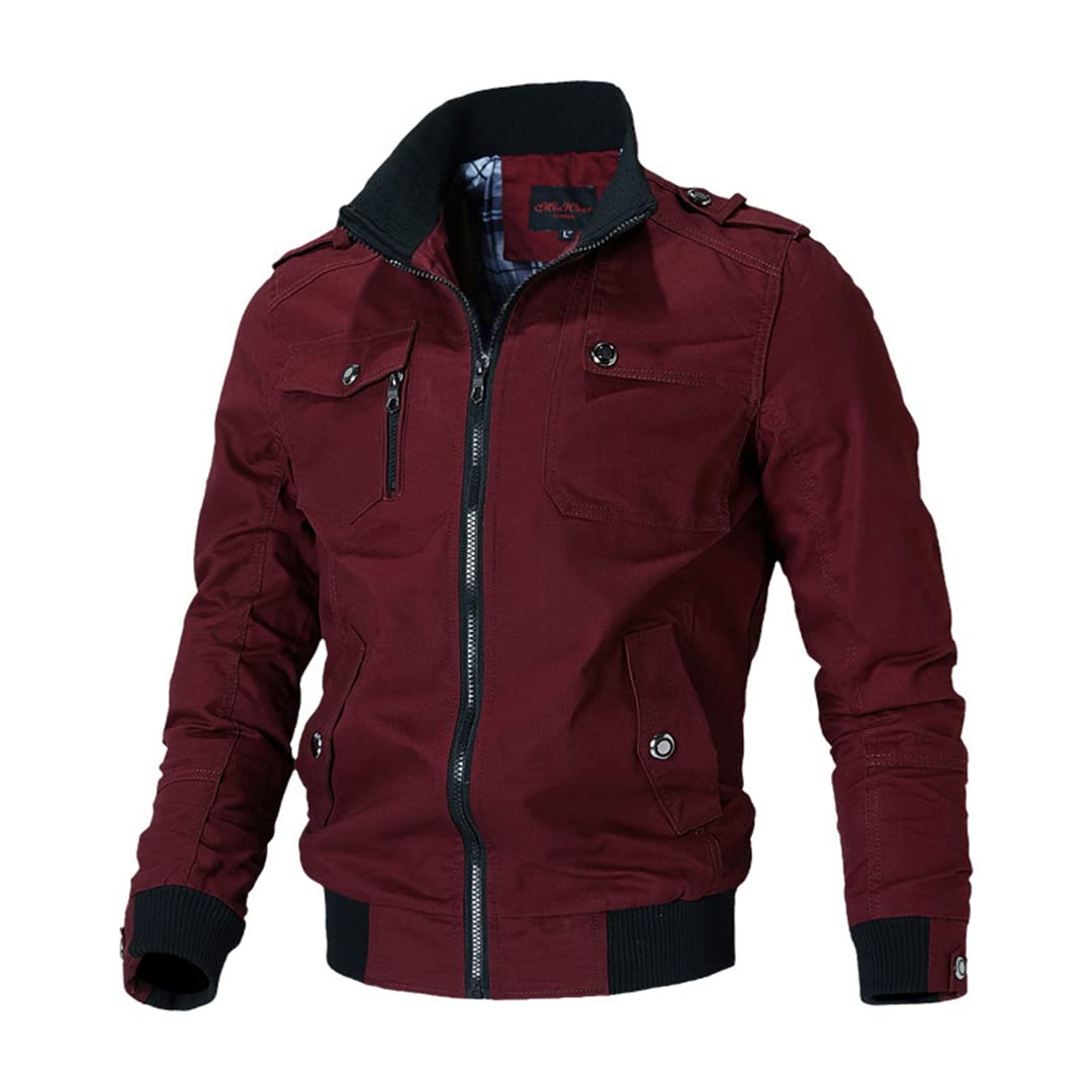 Men's Slim Fit Bomber Jacket - Fashionable Military Style Windbreaker for Spring & Autumn | Casual Outerwear for Everyday Wear, Travel & Outdoor Activities
