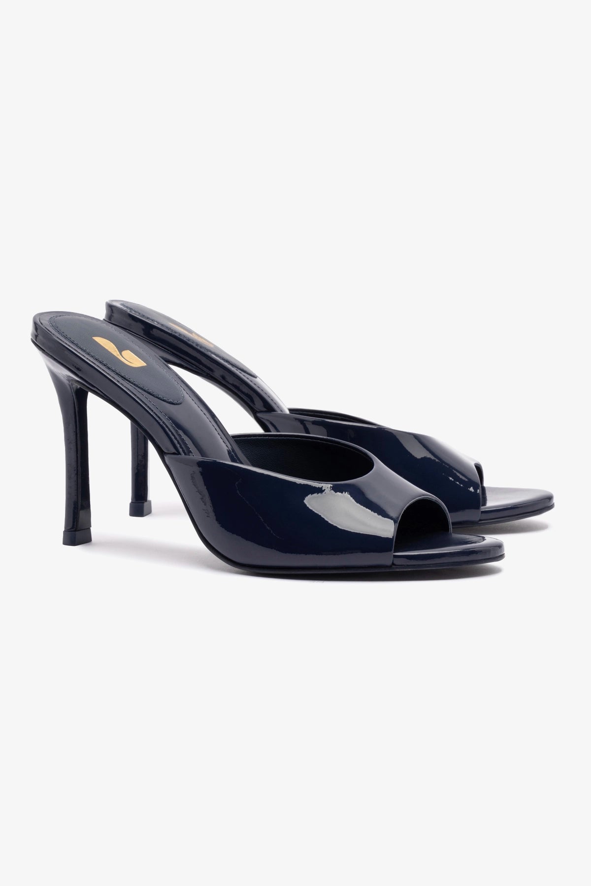 Premium Navy Leather Jasmine Hi Mule Shoes - Women's Comfortable Slip-On Loafers for Office, Casual Wear & Daily Walking